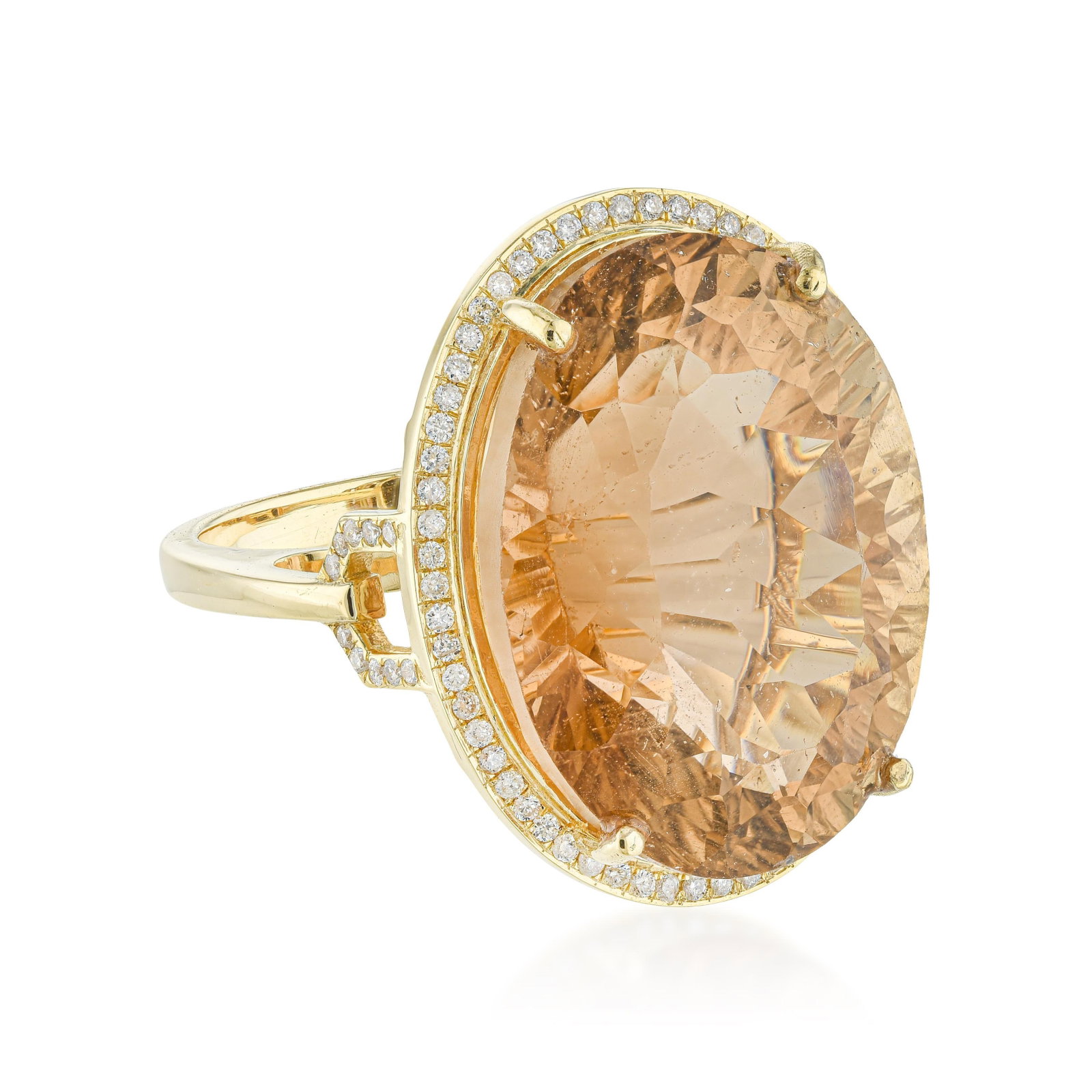 Imperial Topaz and Diamond Ring: ESTIMATED RETAIL PRICE: $3,500* *This is the estimated value a piece of similar quality, craftsmanship, and characteristics could command at retail. Imperial topaz is the pink-to-orange variety that