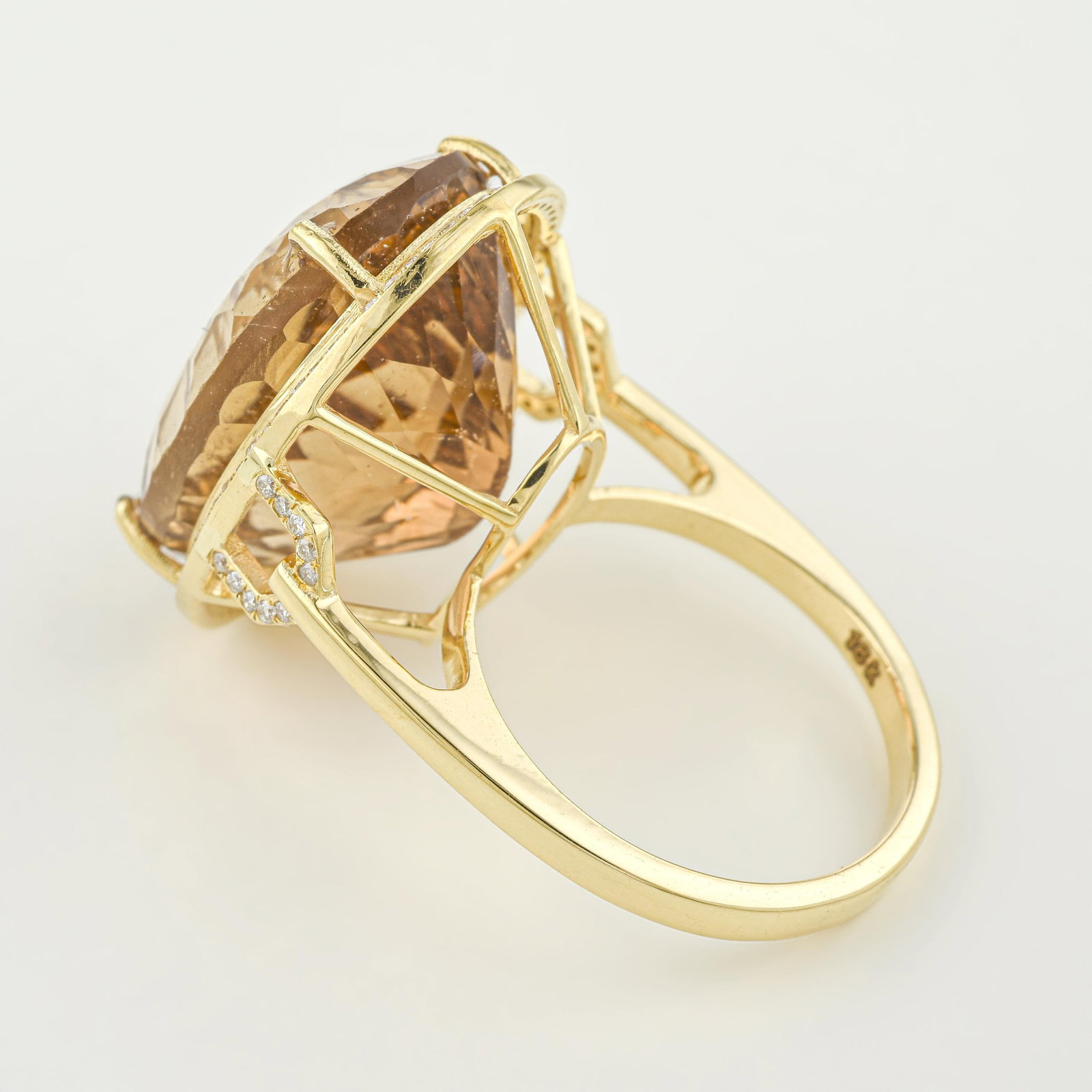 Imperial Topaz and Diamond Ring - 3