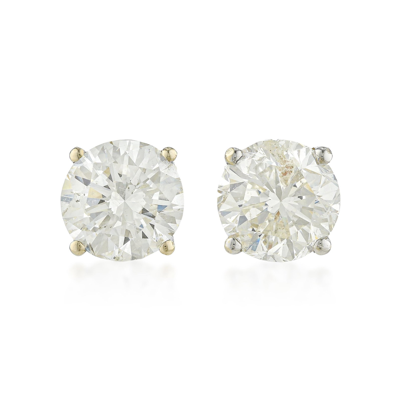 Diamond Stud Earrings (Approx. 2.79 CTW): ESTIMATED RETAIL PRICE: $8,000* *This is the estimated value a piece of similar quality, craftsmanship, and characteristics could command at retail. Nearly three carats of round brilliant diamonds in 