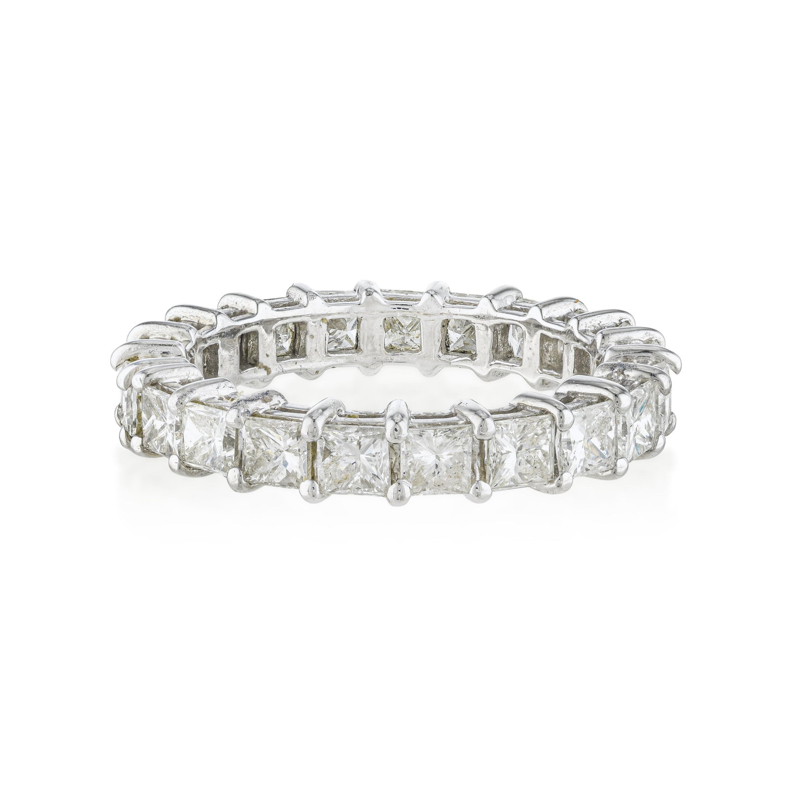 Princess Cut Diamond Band Ring: ESTIMATED RETAIL PRICE: $3,500 * *This is the estimated value a piece of similar quality, craftsmanship, and characteristics could command at retail. Two full carats of princess cuts in a band