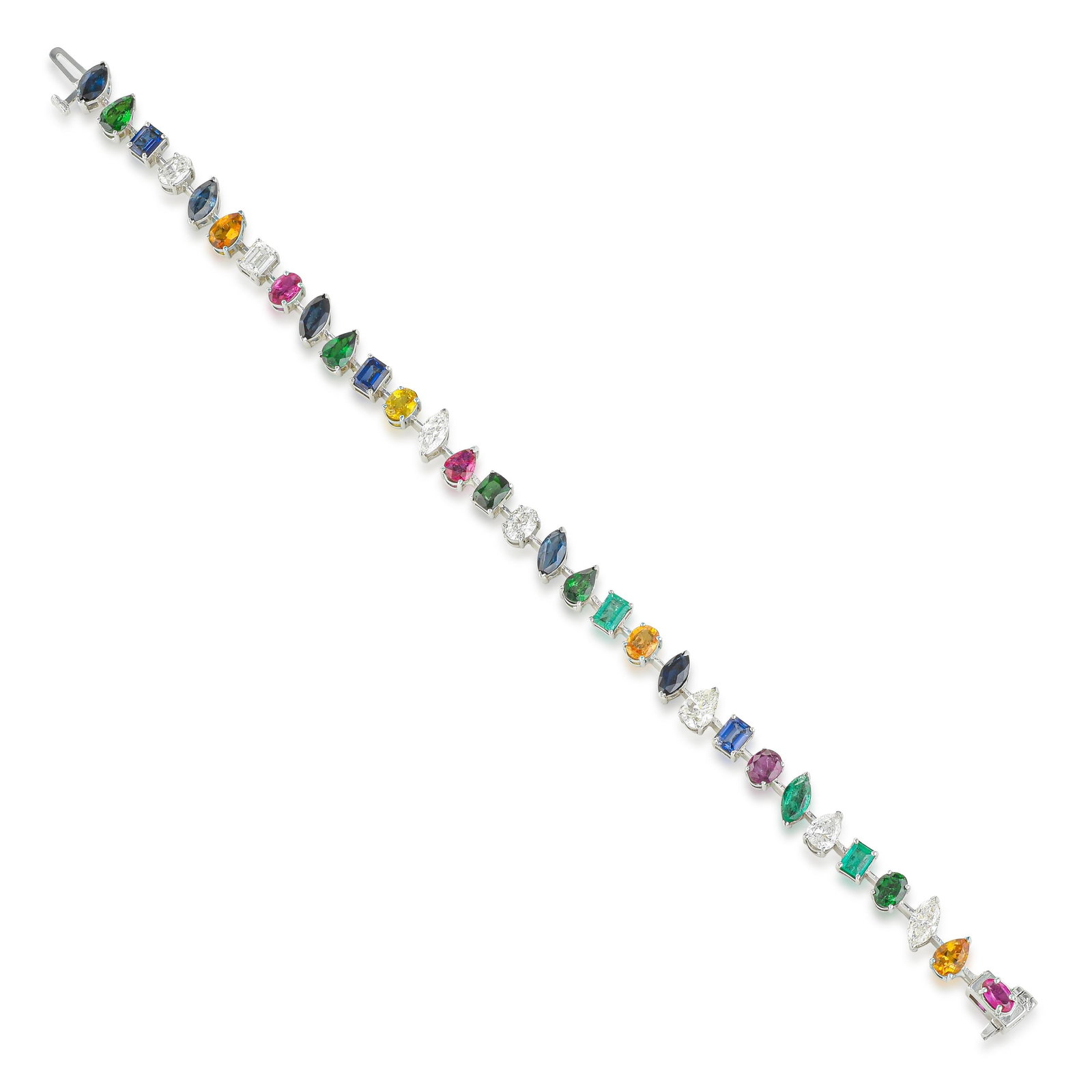 Multicolor Stone and Diamond Bracelet (1 of 1)