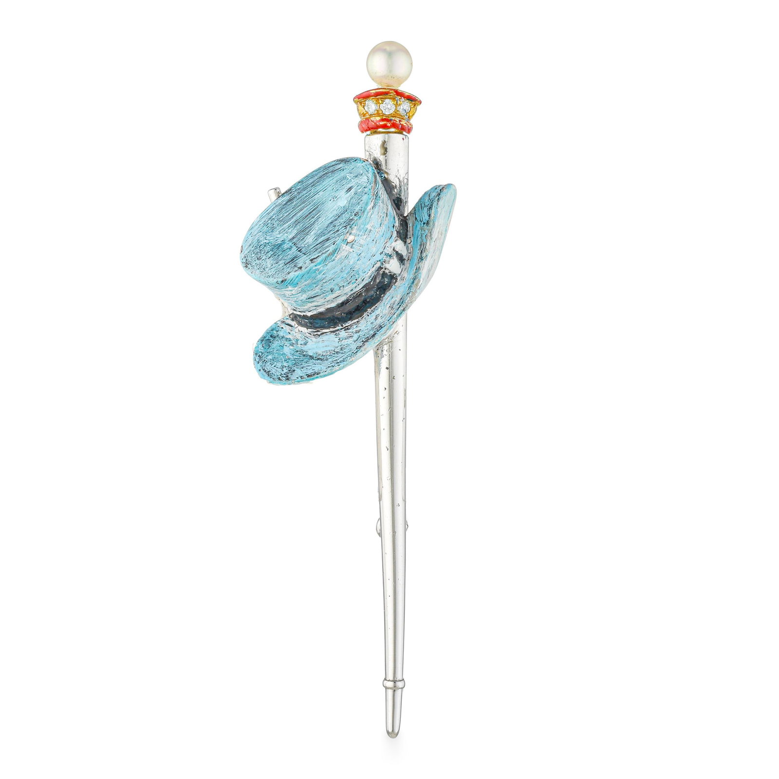 Vintage Enamel Hat Pin Brooch: ESTIMATED RETAIL PRICE: $3,600 * *This is the estimated value a piece of similar quality, craftsmanship, and characteristics could command at retail. Hat pins were the working jewels of the early