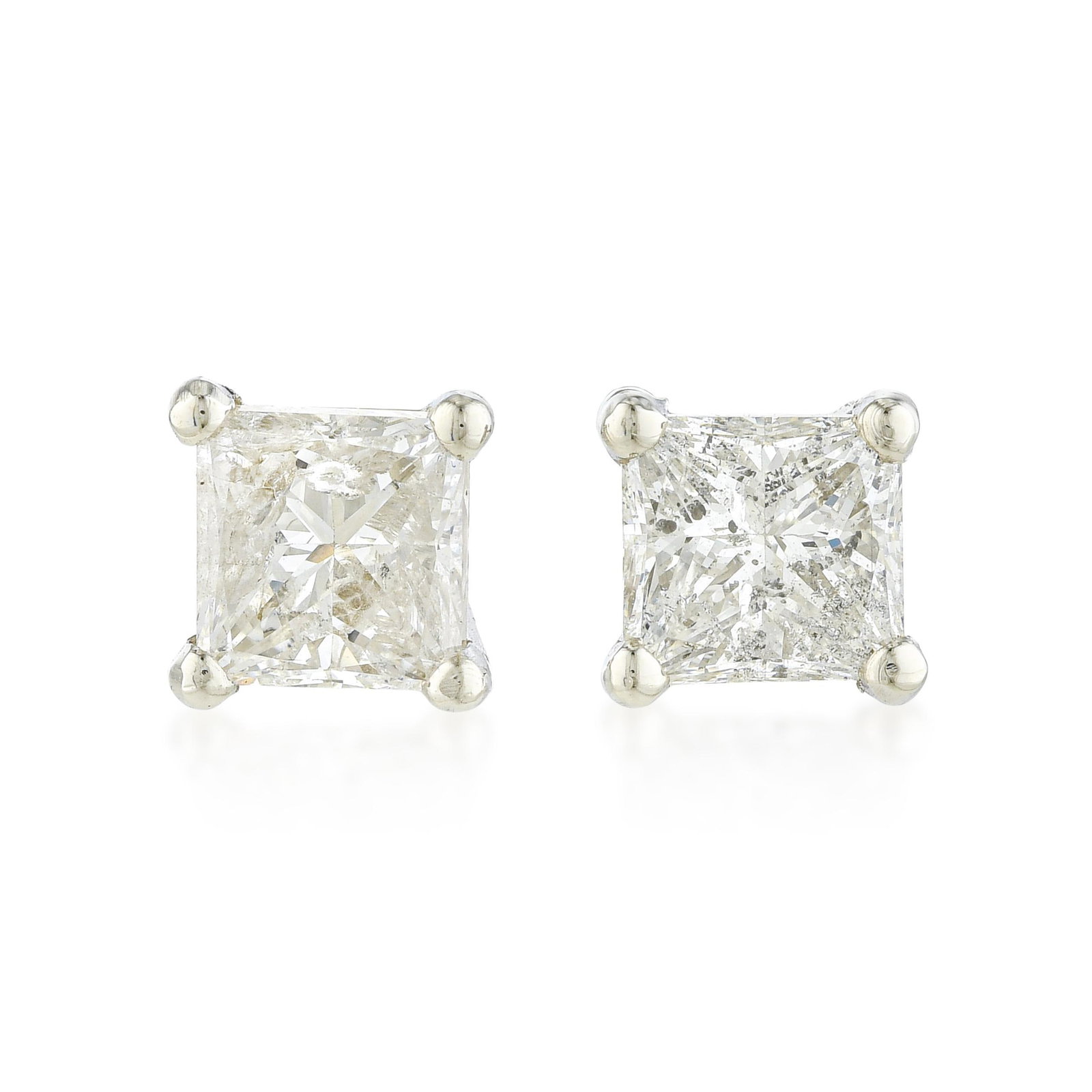 Princess Cut Diamond Stud Earrings: ESTIMATED RETAIL PRICE: $4,000* *This is the estimated value a piece of similar quality, craftsmanship, and characteristics could command at retail. Princess-cut diamond studs remain the most requeste