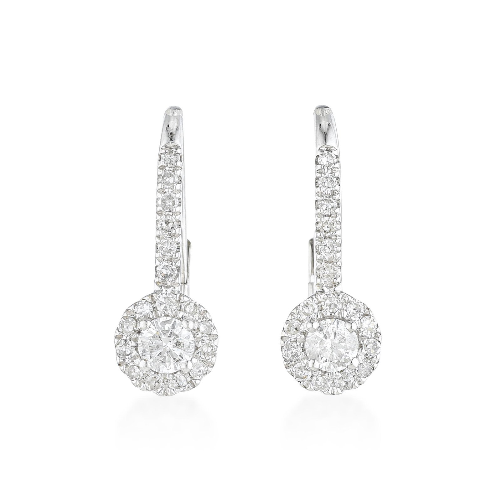 Diamond Drop Earrings: ESTIMATED RETAIL PRICE: $1,800* *This is the estimated value a piece of similar quality, craftsmanship, and characteristics could command at retail. At 3/4 inch, this is a drop earring built for