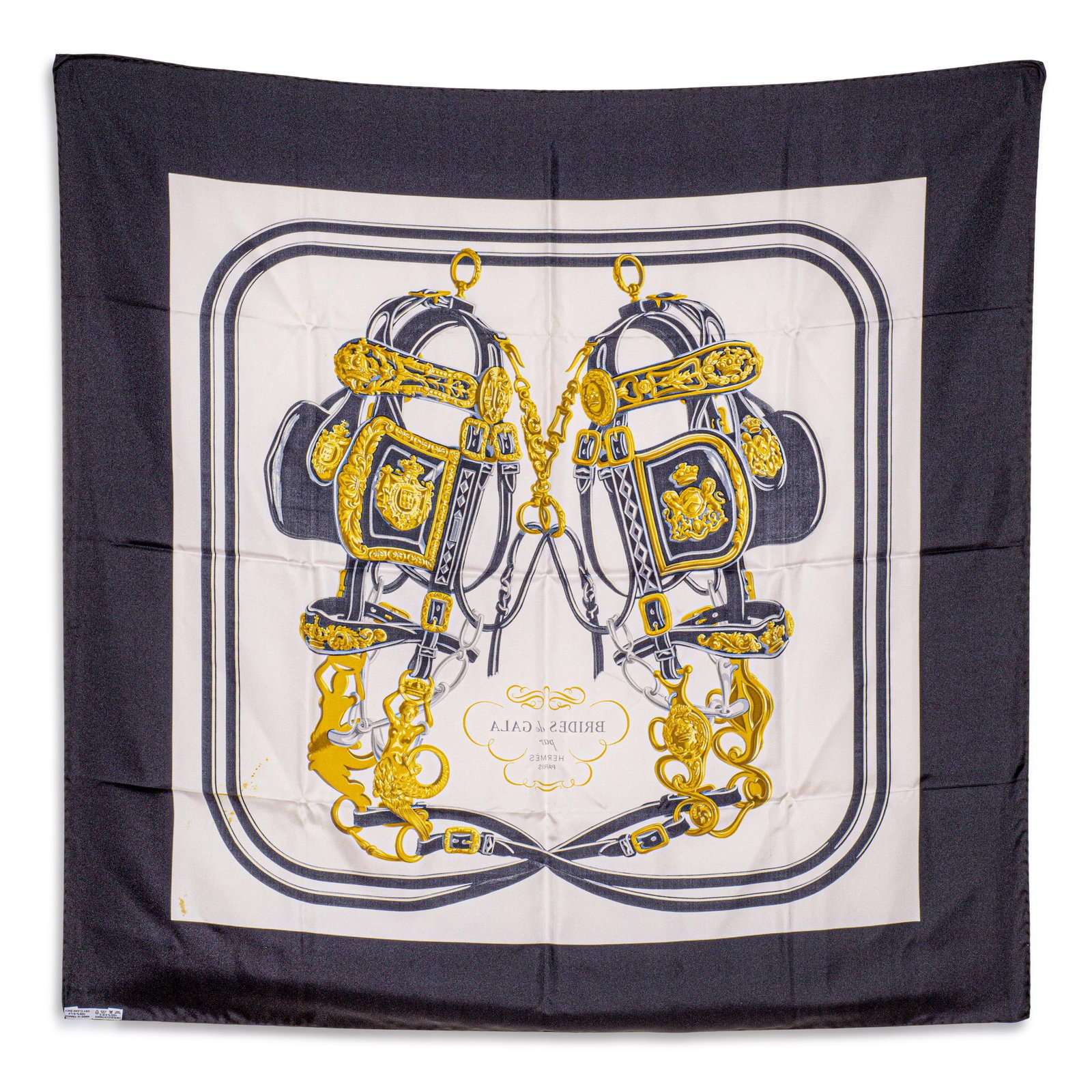Hermes Brides de Gala Carre 90 Scarf – Silk Twill, Black Multicolor - 2