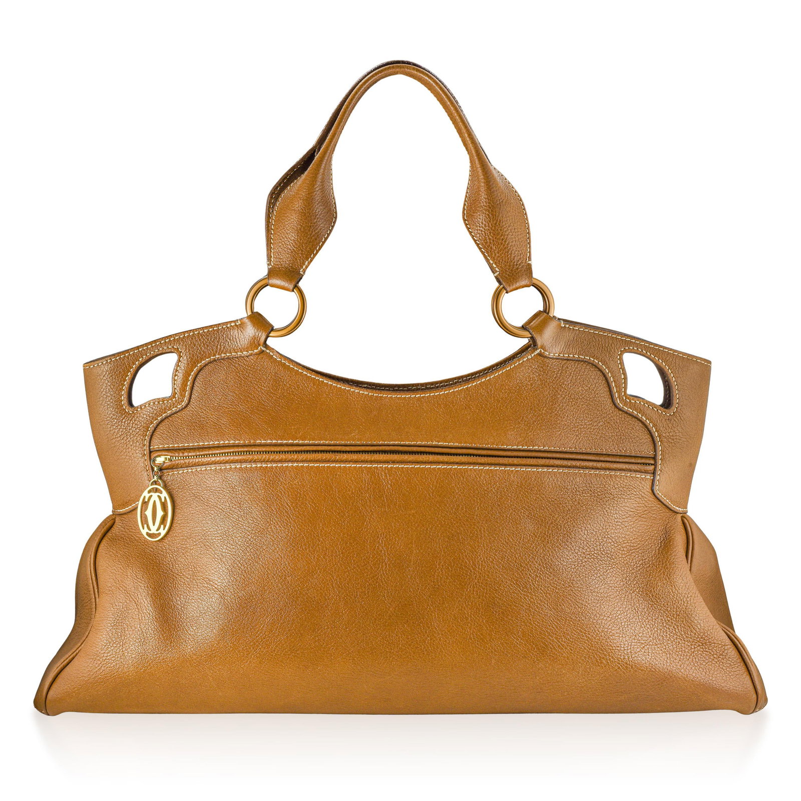 Cartier Marcello Large Handbag - Grained Leather, Brown 17" - 3
