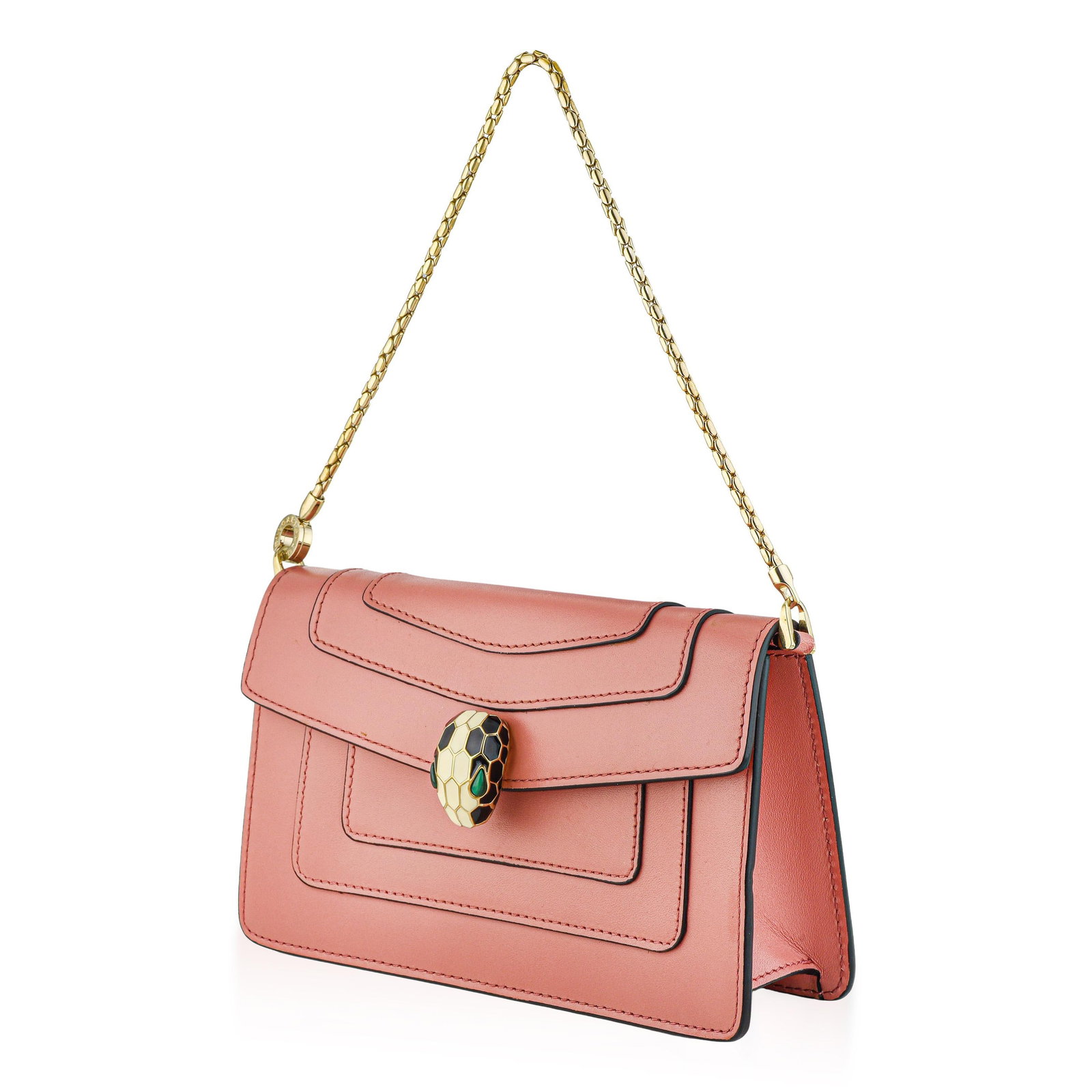 Bulgari Serpenti Forever Chain Pouch - Calf Leather, Pink Gala - 2