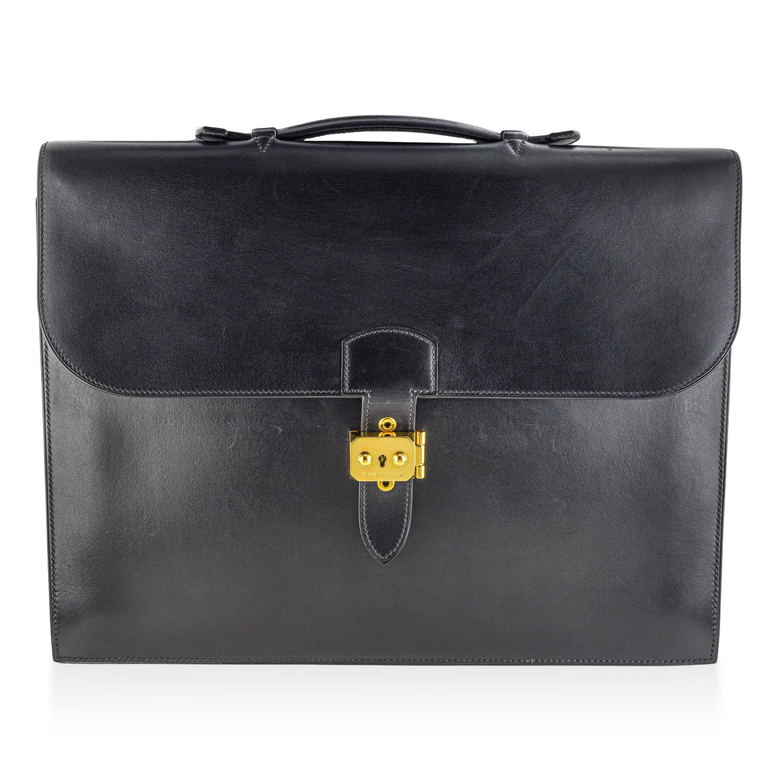 Hermes Sac a Depeches 38 Briefcase - Box Calf Leather, Black (1 of 3)