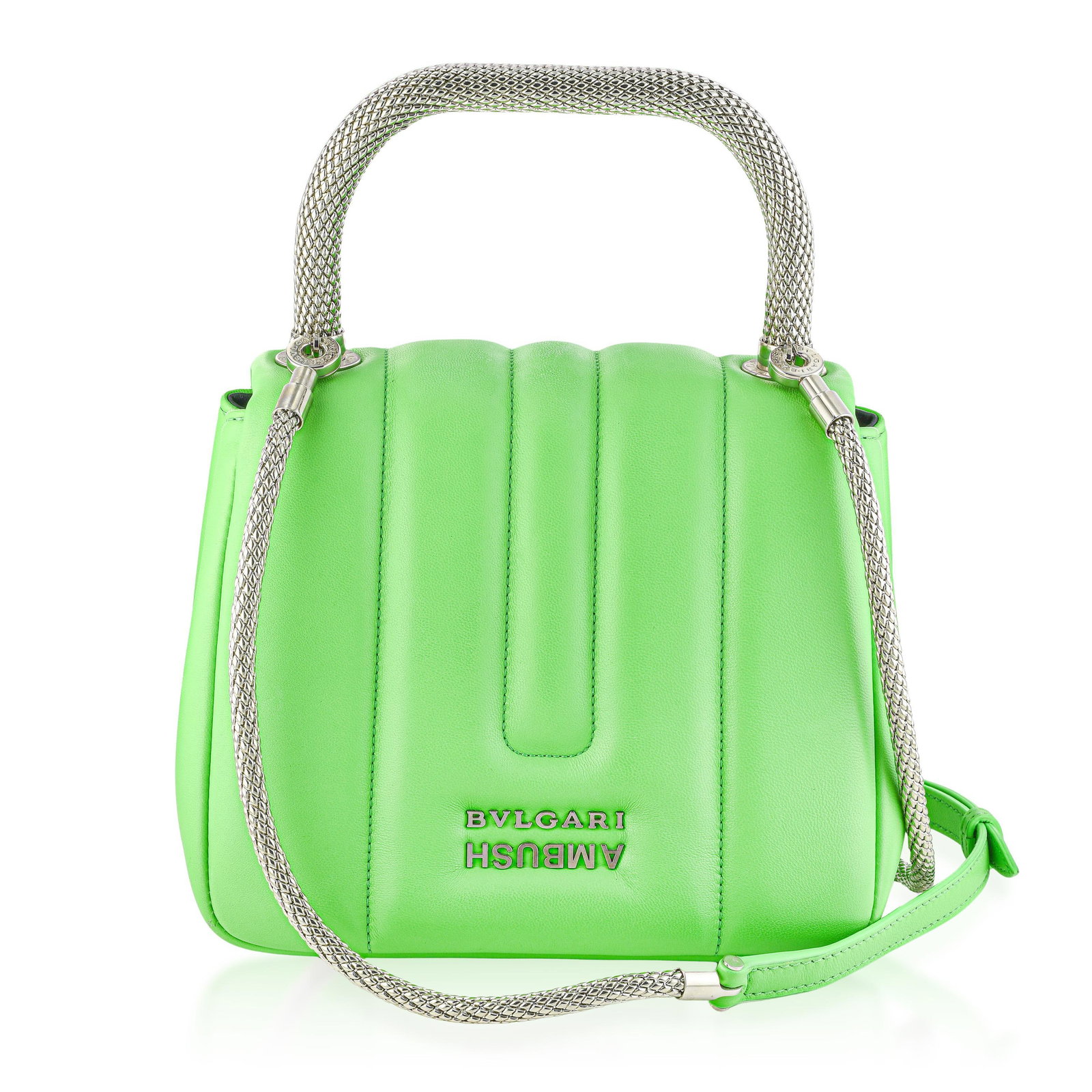 Bulgari x Ambush Serpenti Shoulder Bag - Nappa Leather, Bright Lime Green - 2