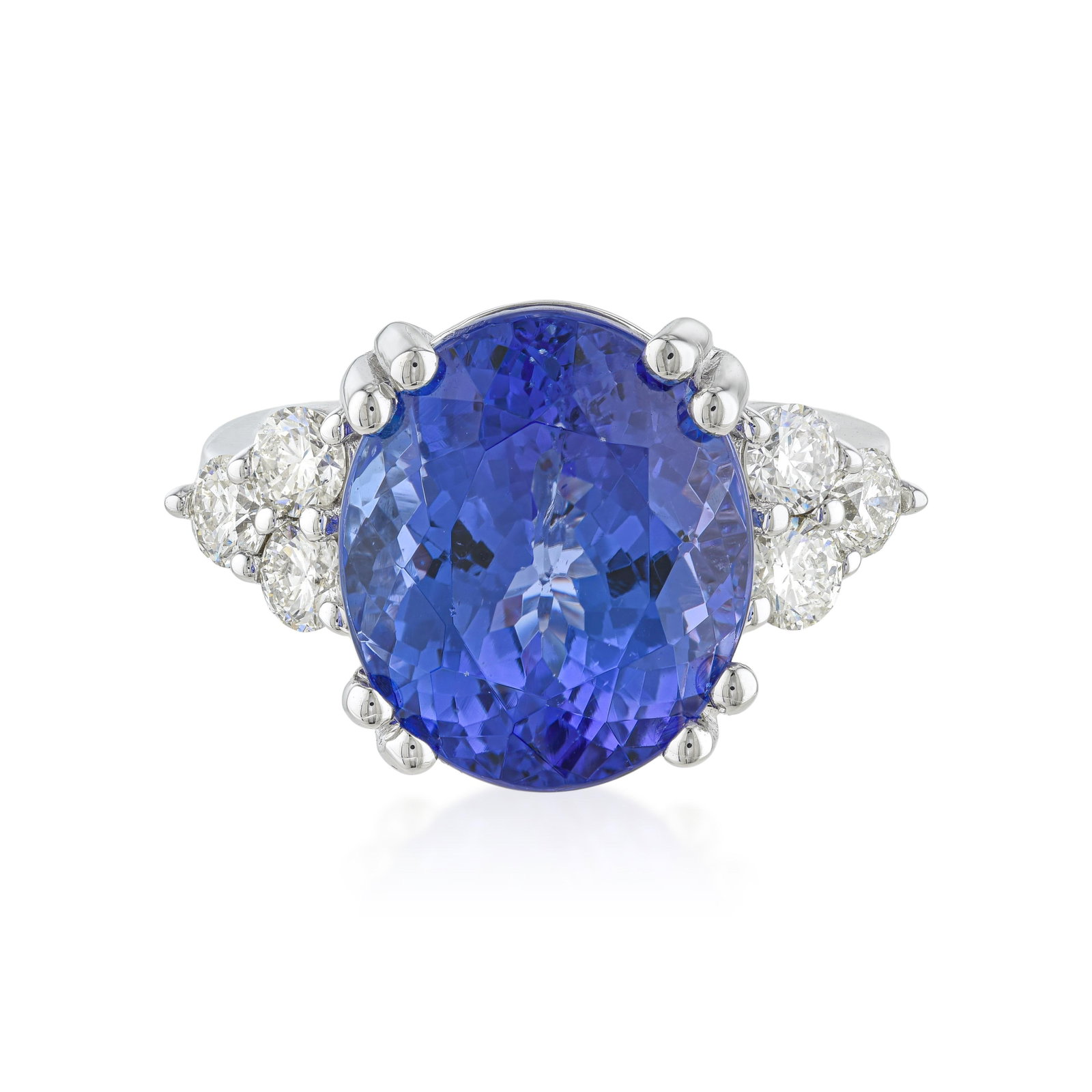 9.68-Carat Tanzanite and Diamond Ring: ESTIMATED RETAIL PRICE: $9,500* *This is the estimated value a piece of similar quality, craftsmanship, and characteristics could command at retail. At 9.68 carats, this tanzanite is in the size
