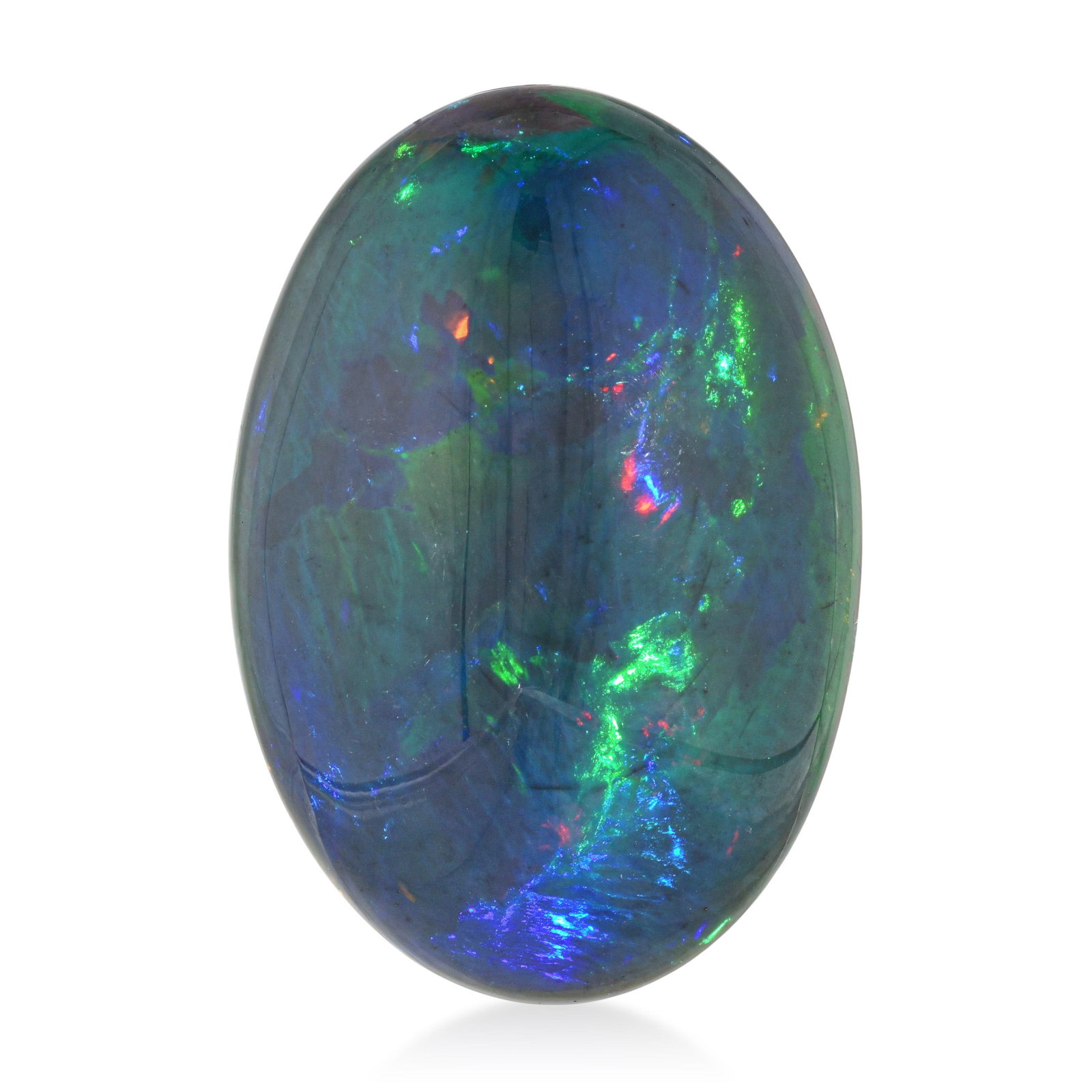29.80-Carat Oval Opal Cabochon: ESTIMATED RETAIL PRICE: $4,000* *This is the estimated value a piece of similar quality, craftsmanship, and characteristics could command at retail. Opal is the most optically complex material in the 