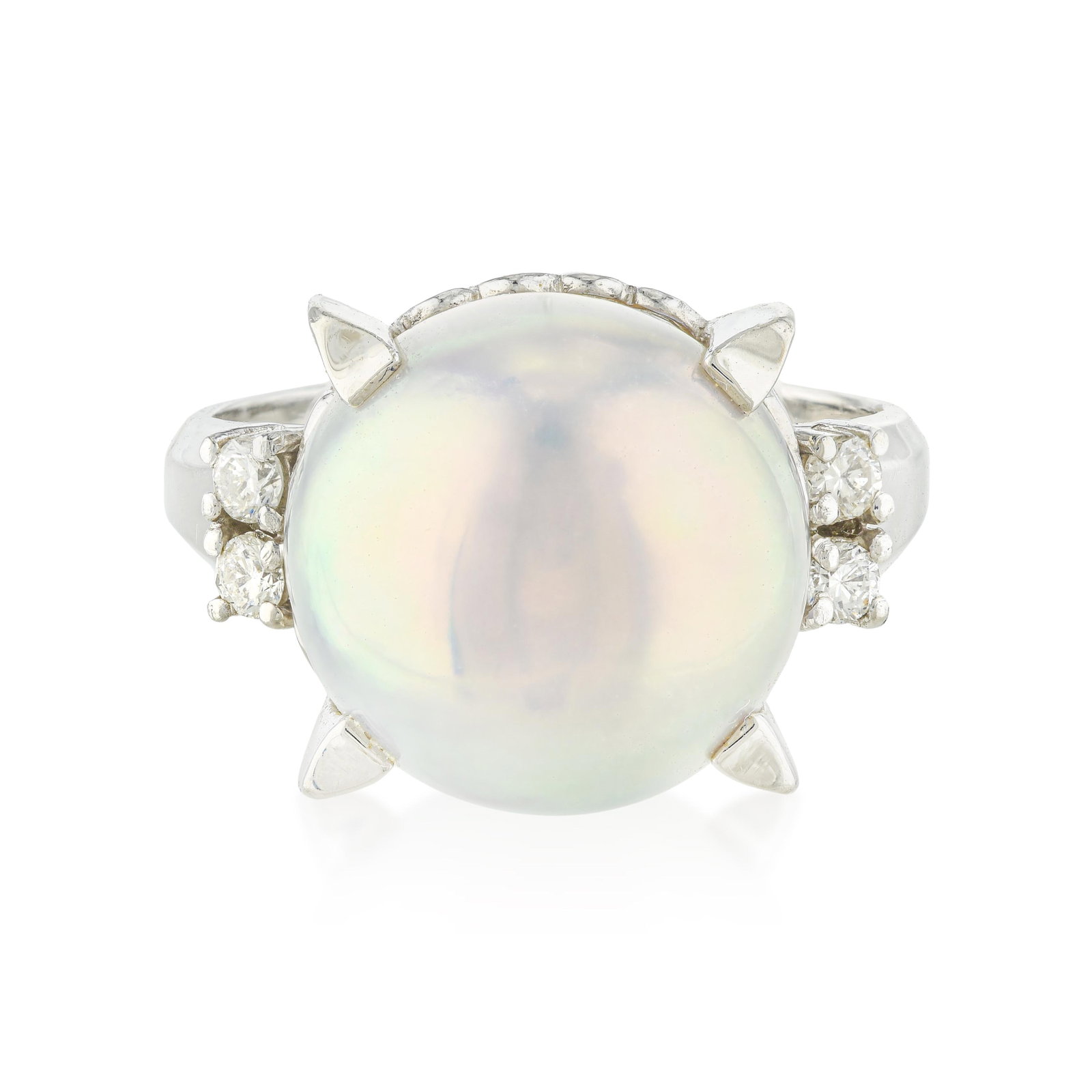 Pearl and Diamond Ring: ESTIMATED RETAIL PRICE: $4,500* *This is the estimated value a piece of similar quality, craftsmanship, and characteristics could command at retail. The cataloguer's description of this pearl deserves