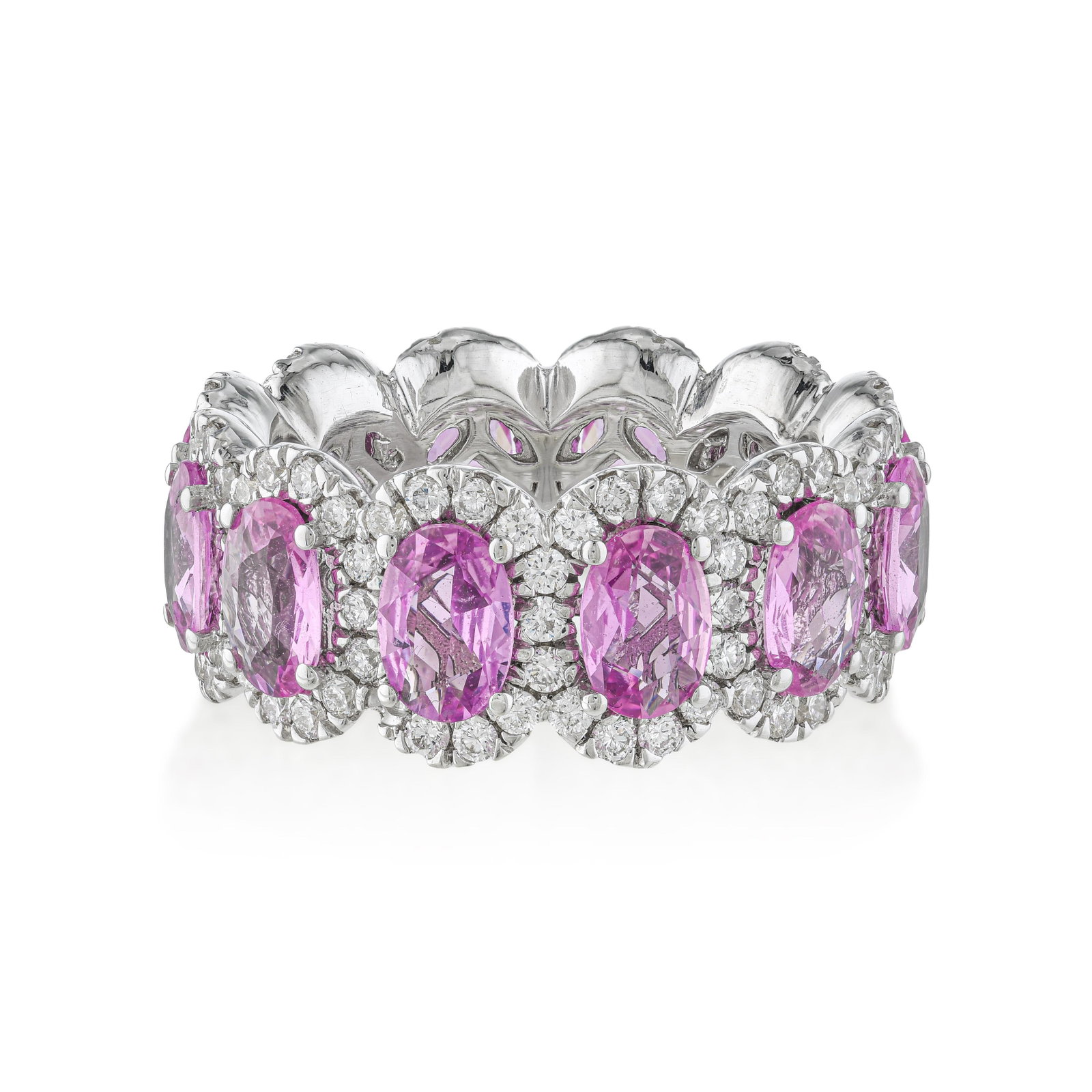 Pink Sapphire and Diamond Ring - No Reserve: ESTIMATED RETAIL PRICE: 7,000* *This is the estimated value a piece of similar quality, craftsmanship, and characteristics could command at retail. Pink sapphire has developed its own collecting