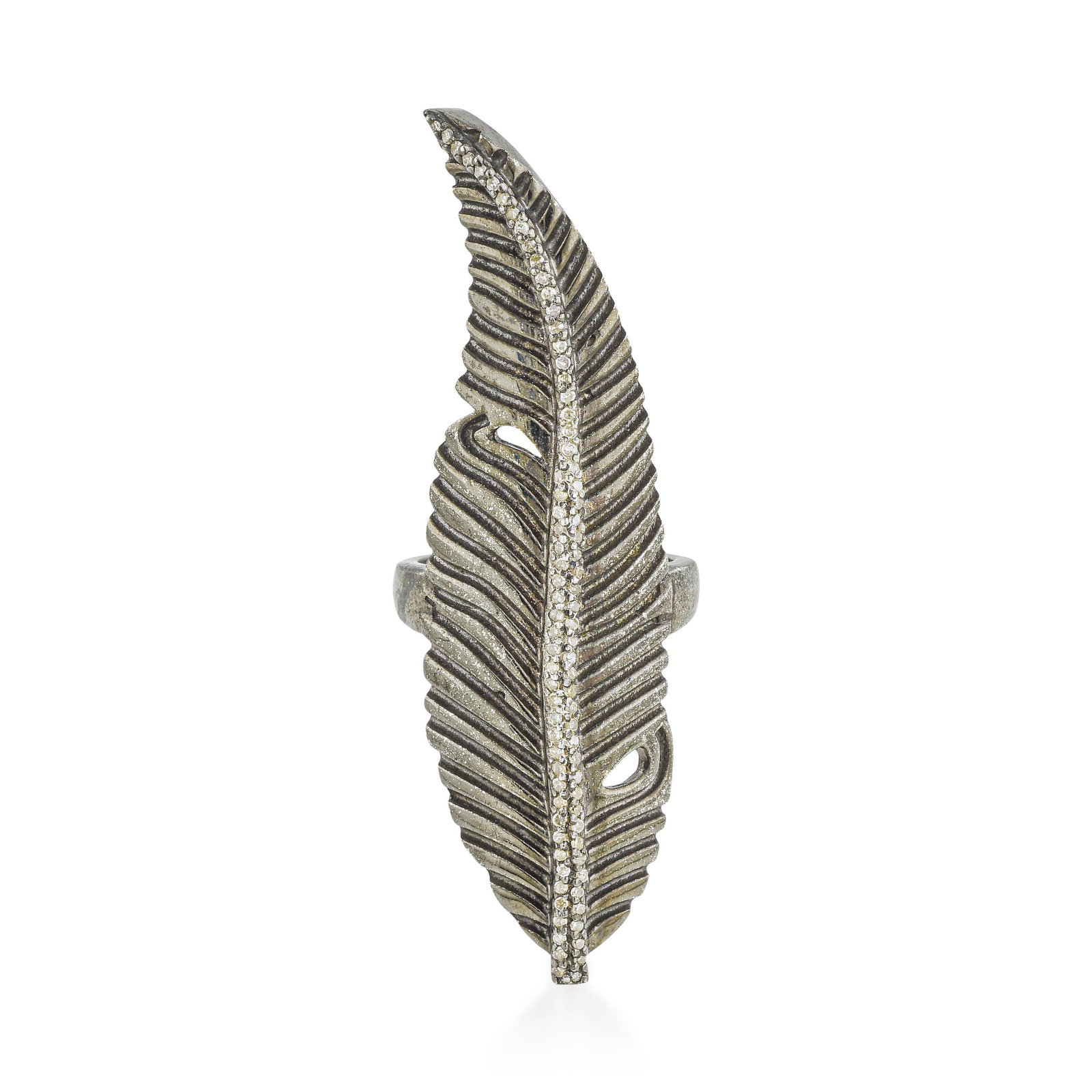 Diamond Leaf Ring: ESTIMATED RETAIL PRICE: $1,400* *This is the estimated value a piece of similar quality, craftsmanship, and characteristics could command at retail. The feather is one of the most demanding forms in m