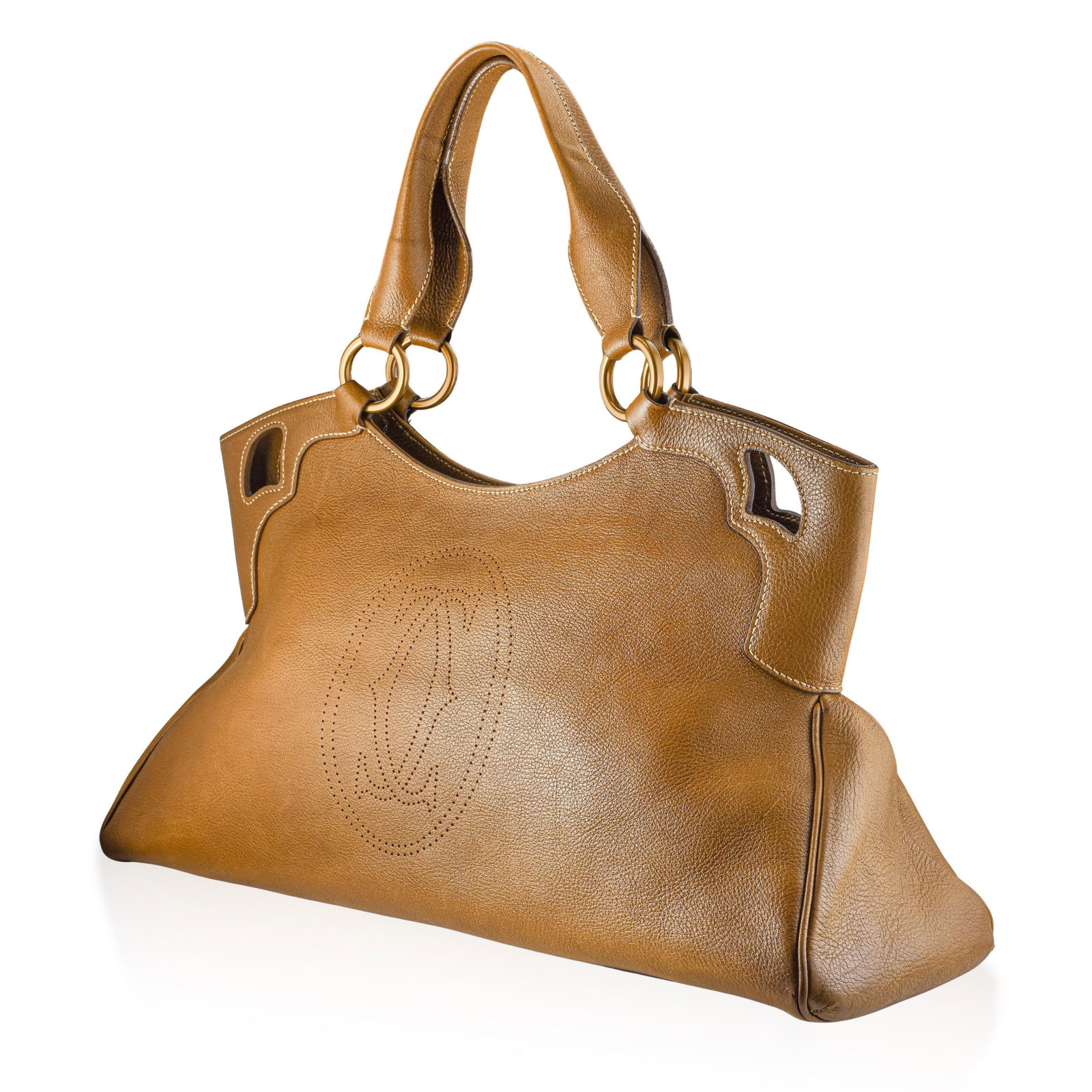 Cartier Marcello Large Handbag - Grained Leather, Brown 17" - 2