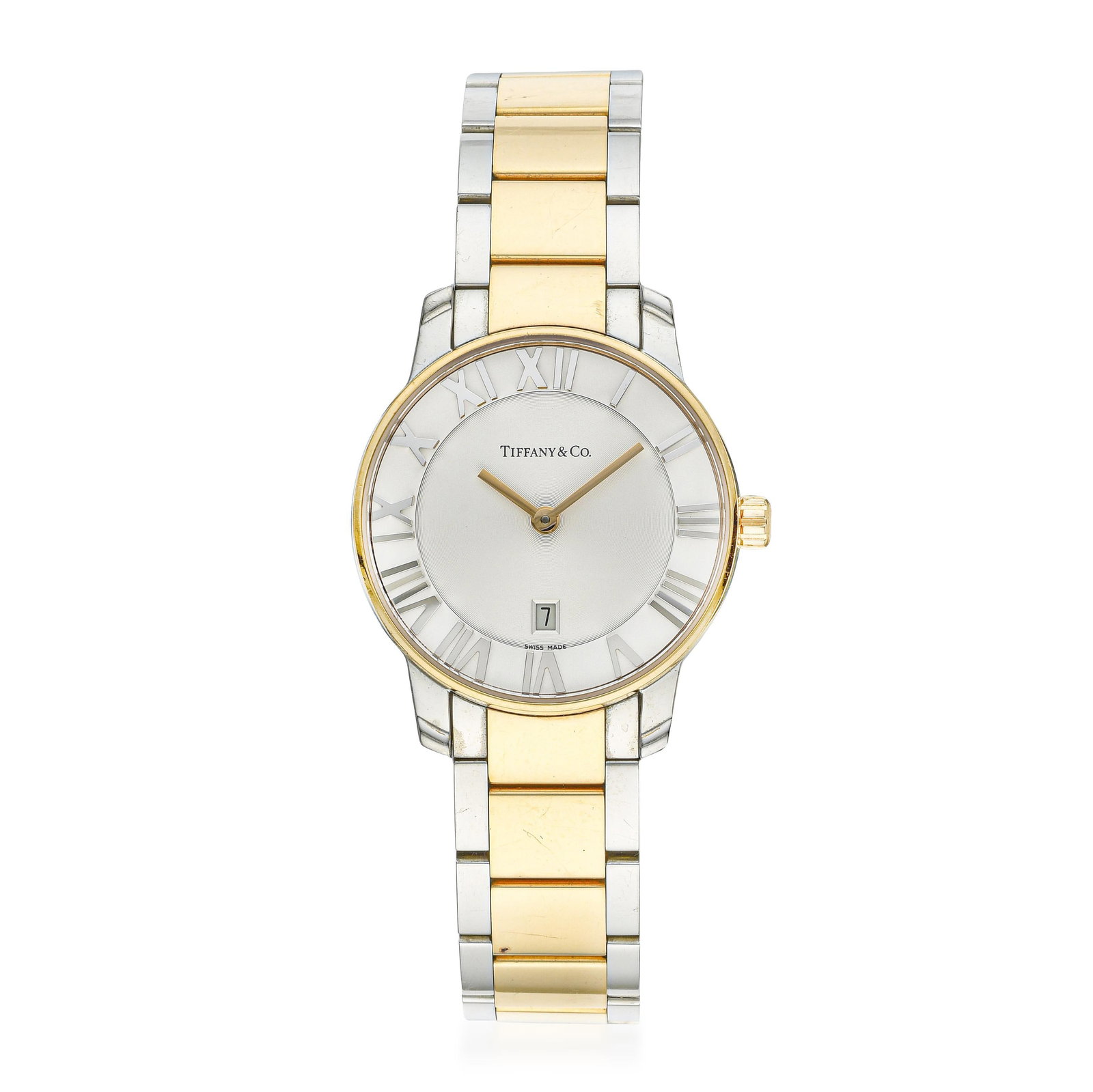 Tiffany & Co. Atlas in Steel and Gold Plate - No Reserve Lot: ESTIMATED RETAIL PRICE: $3,000* *This is the estimated value a piece of similar quality, craftsmanship, and characteristics could command at retail. A classic from Tiffany & Co.'s Atlas collection,