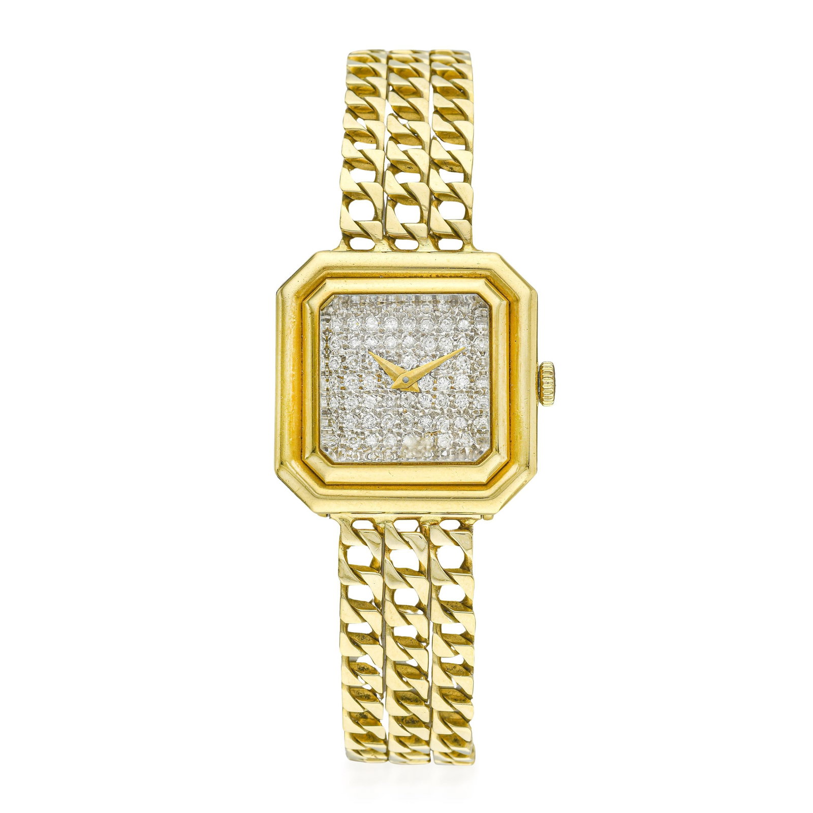 Vintage Bueche Girod Gold Watch with Diamond Dial: ESTIMATED RETAIL PRICE: $11,000* *This is the estimated value a piece of similar quality, craftsmanship, and characteristics could command at retail. Bueche Girod produced gold dress watches with