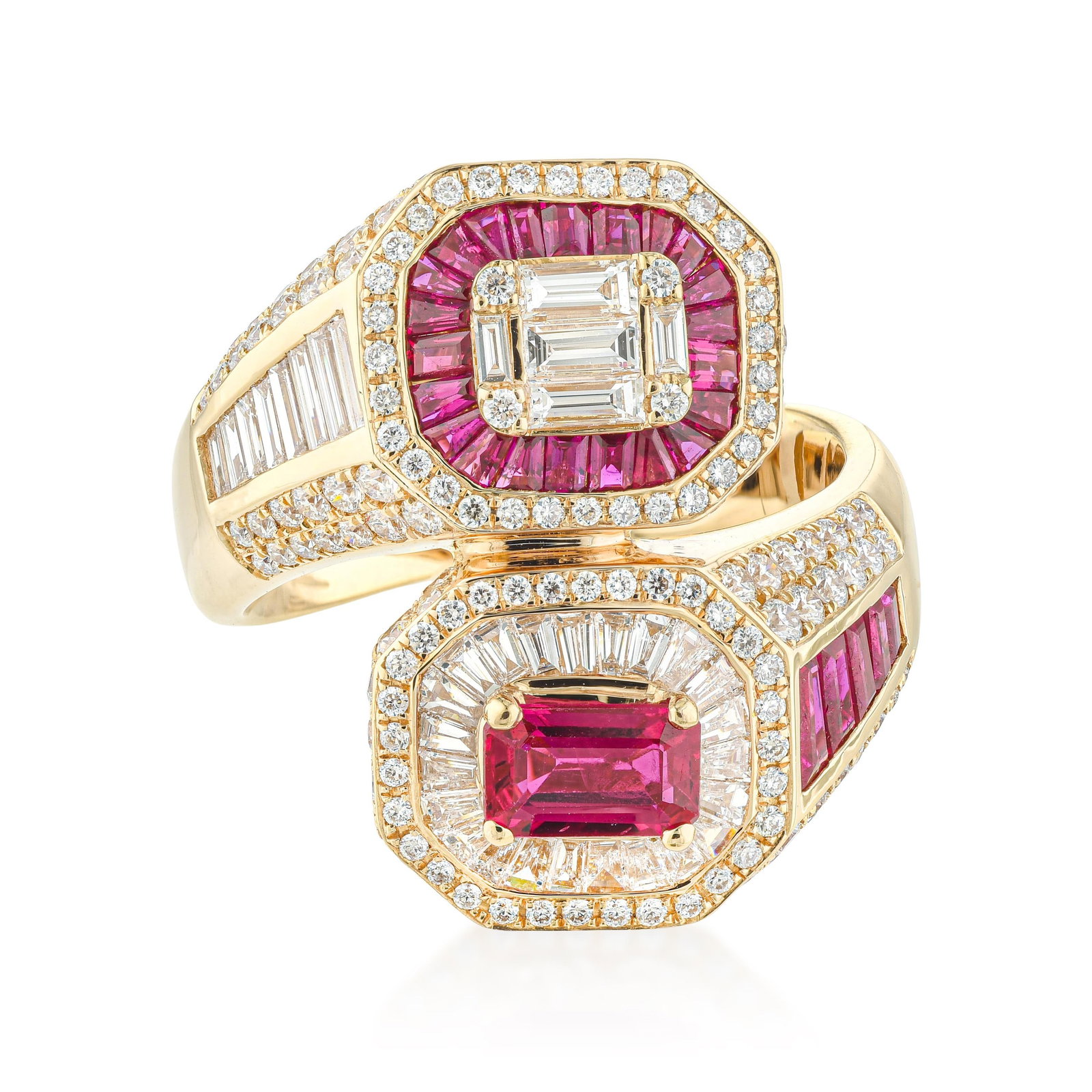 Ruby and Diamond Bypass Ring: ESTIMATED RETAIL PRICE: $14,000* *This is the estimated value a piece of similar quality, craftsmanship, and characteristics could command at retail. The bypass ring is among the most graceful archite
