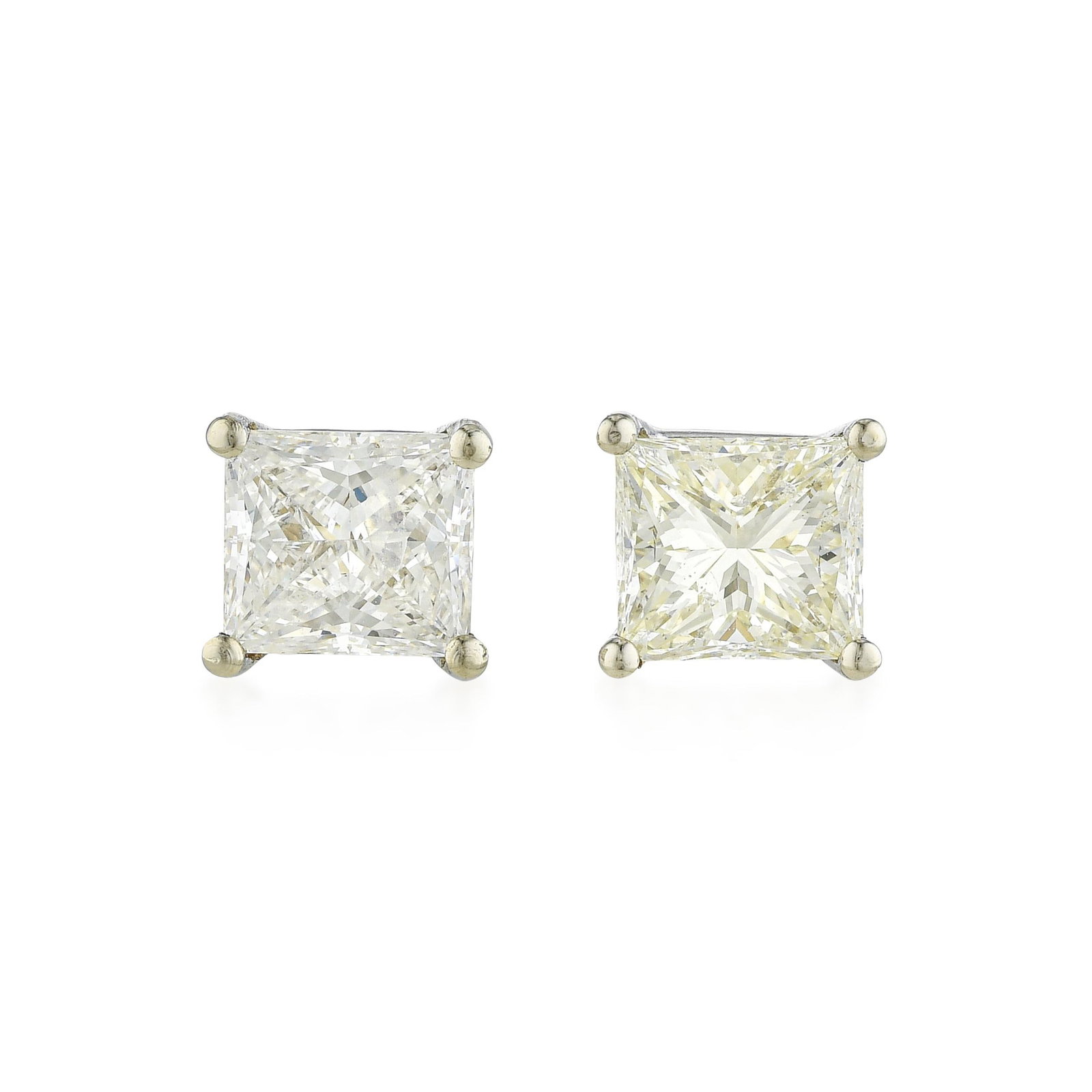 Princess Cut Diamond Stud Earrings (Approx. 2.06 CTW): ESTIMATED RETAIL PRICE: $7,500* *This is the estimated value a piece of similar quality, craftsmanship, and characteristics could command at retail. Two carats of princess-cut diamonds delivers the