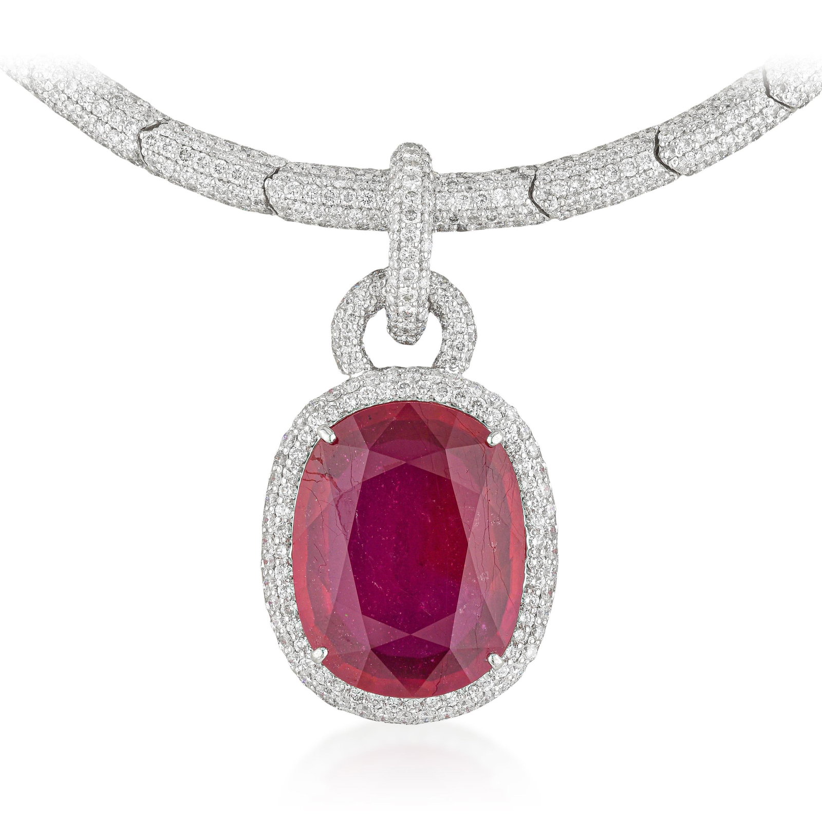 30.87-Carat Ruby and Diamond Necklace - 2