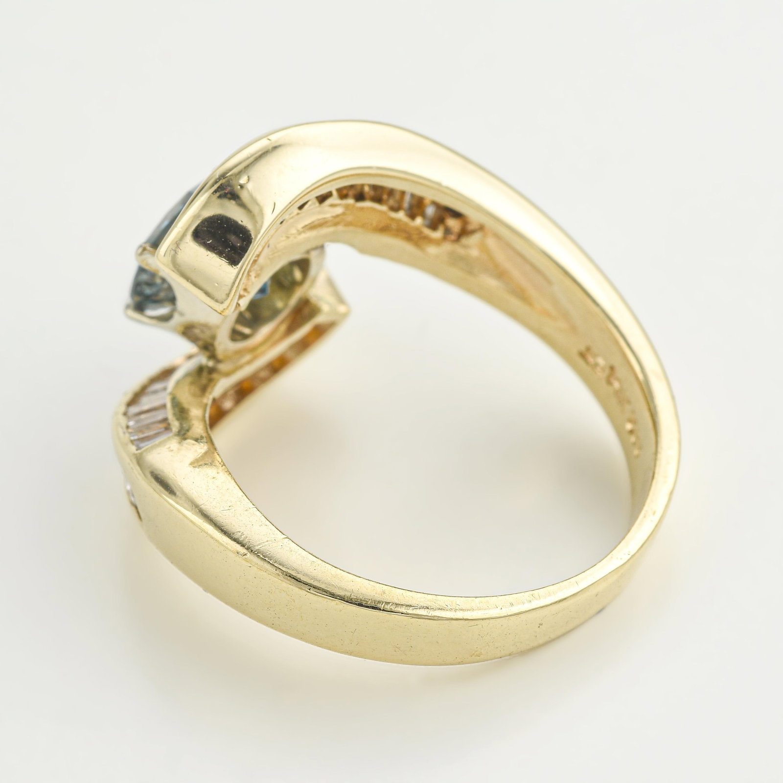Teal Blue-Green Diamond Ring - 2