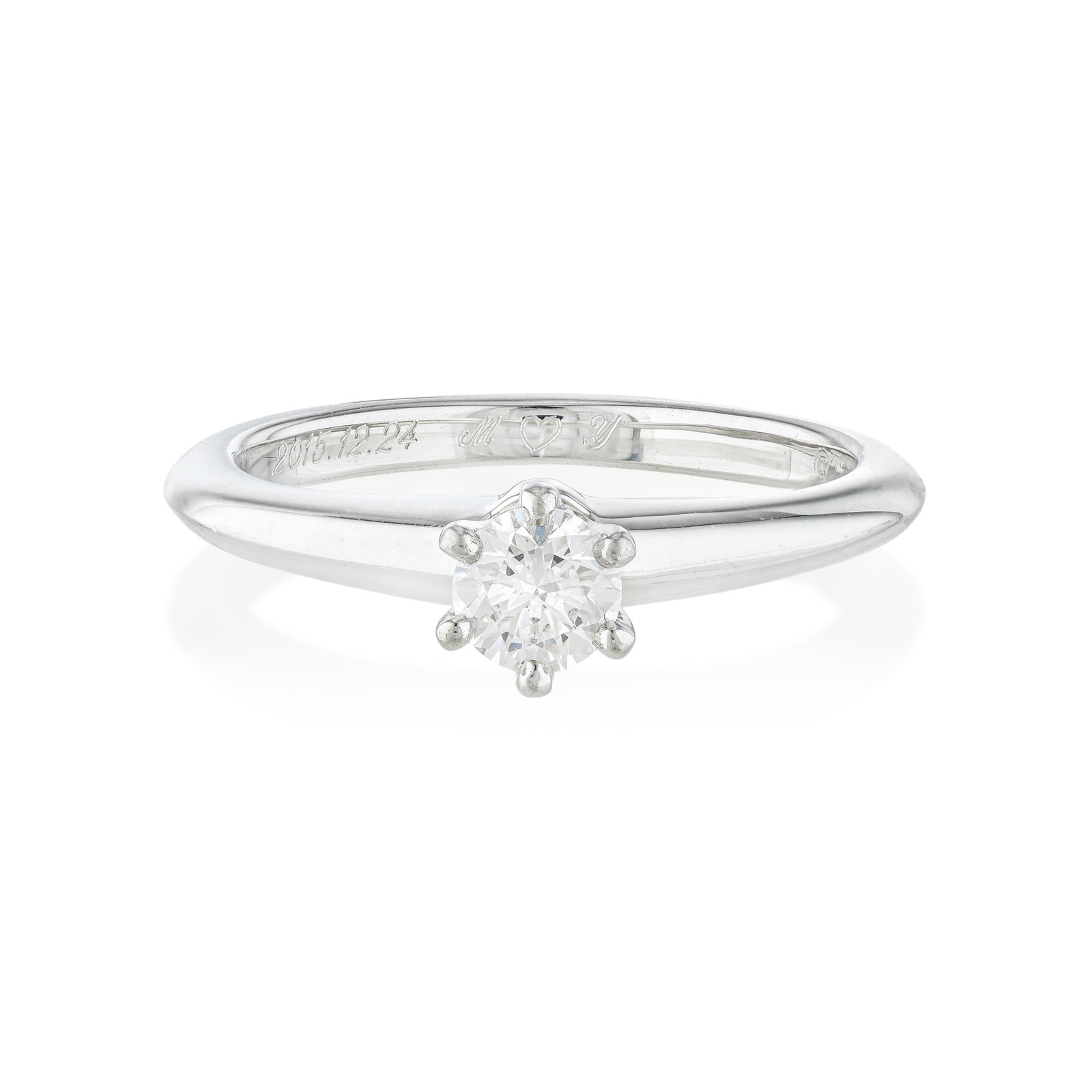 Tiffany & Co. Diamond Solitaire Ring: ESTIMATED RETAIL PRICE: $2,800* *This is the estimated value a piece of similar quality, craftsmanship, and characteristics could command at retail. The Tiffany setting — a six-prong platinum