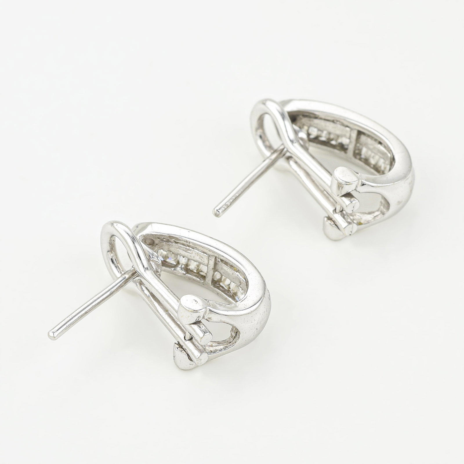 Diamond Demi Hoop Earrings - 2
