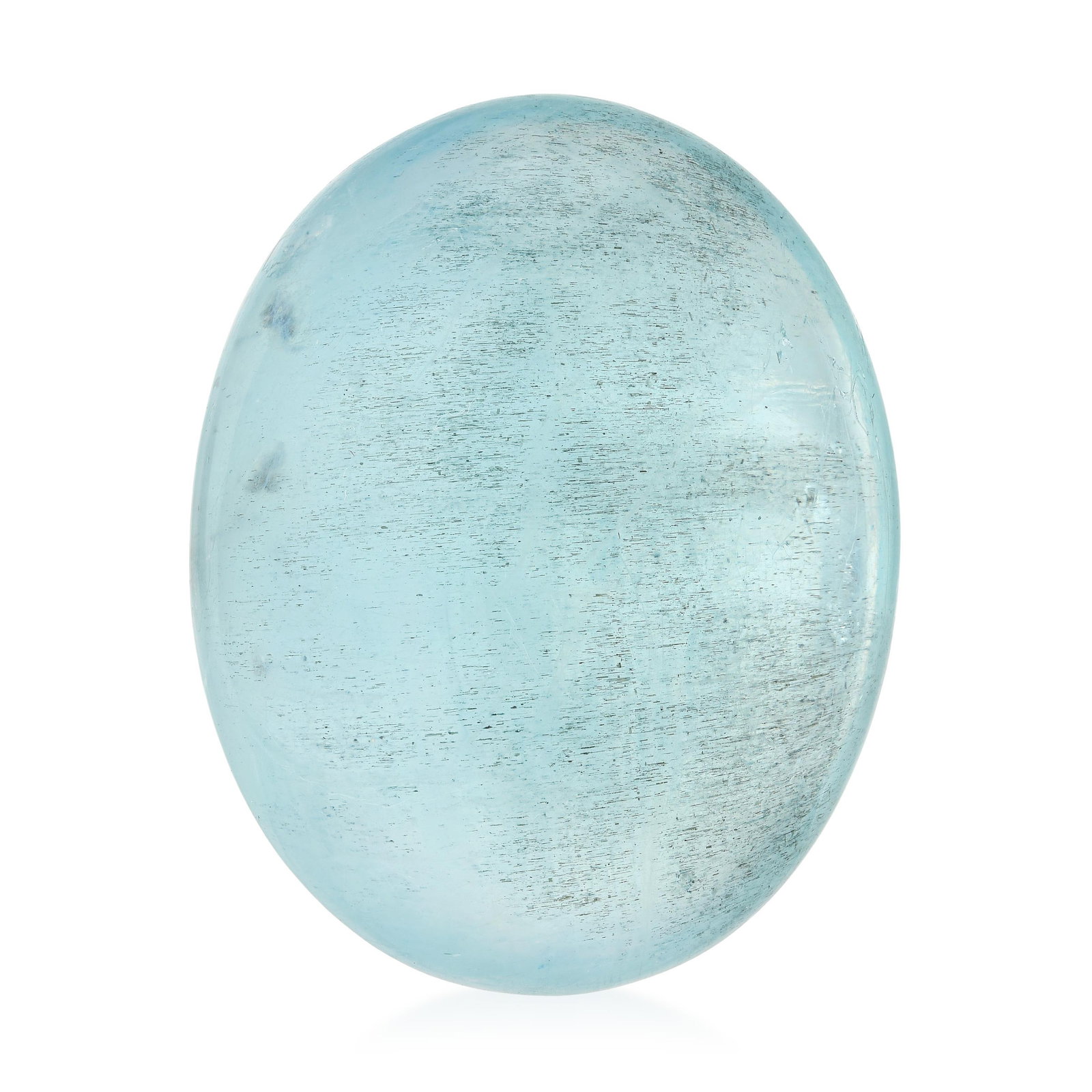 160.00-Carat Oval Aquamarine Cabochon: ESTIMATED RETAIL PRICE: $4,000* *This is the estimated value a piece of similar quality, craftsmanship, and characteristics could command at retail. One hundred sixty carats of aquamarine is a