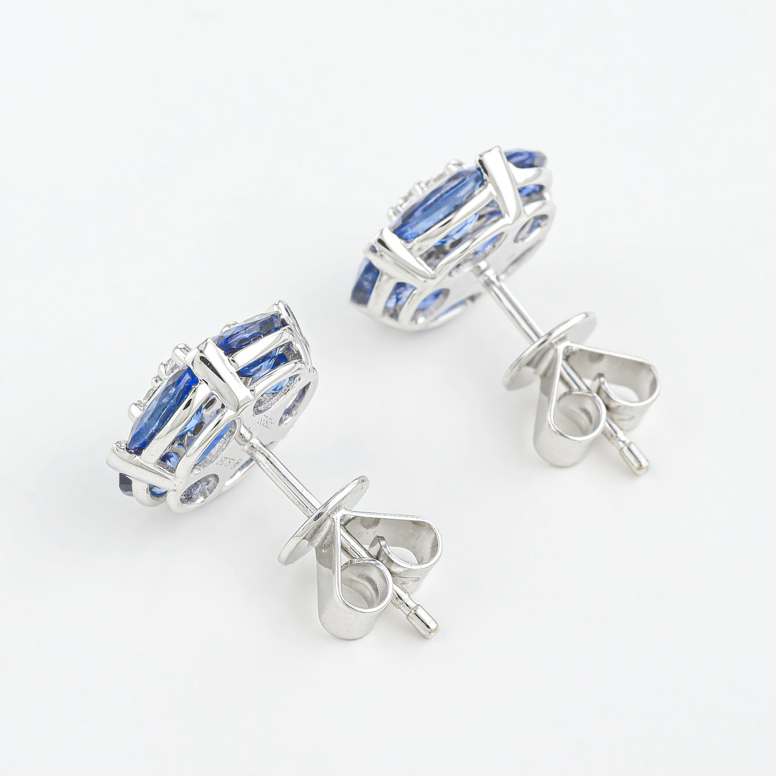 Sapphire and Diamond Star Earrings - 2