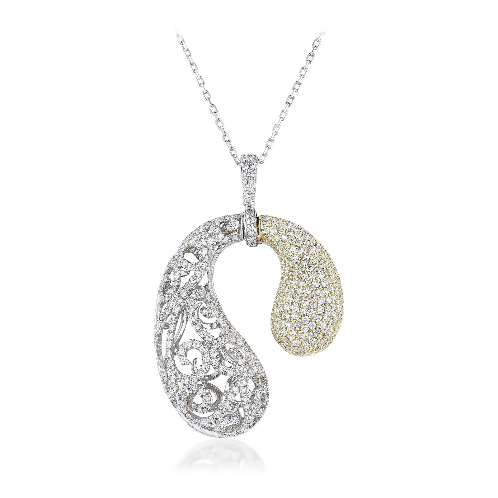 Diamond Openwork Pendant Necklace - 2