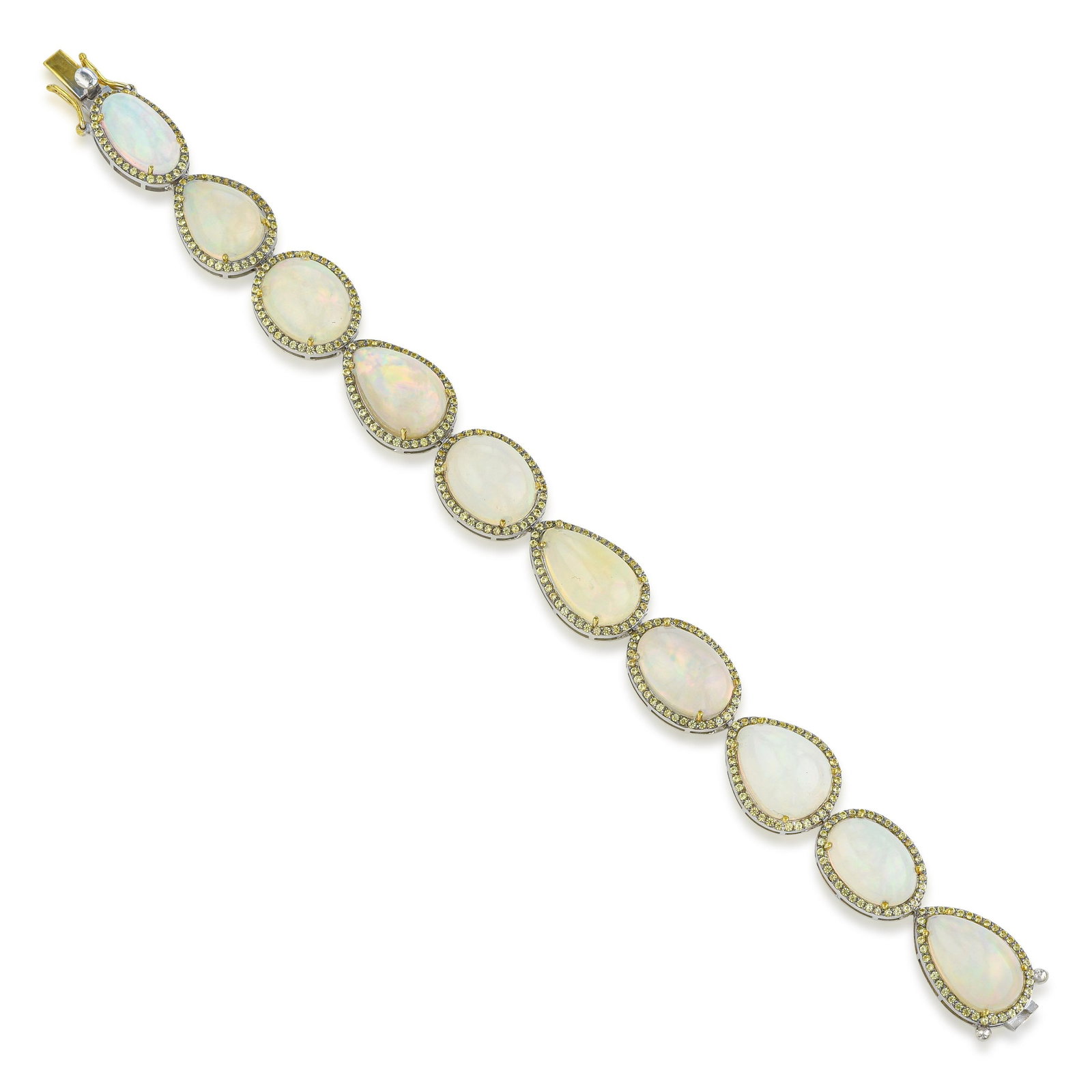 Opal and Sapphire Bracelet: ESTIMATED RETAIL PRICE: $2,500* *This is the estimated value a piece of similar quality, craftsmanship, and characteristics could command at retail. Fifty-four carats of opal across a single bracelet