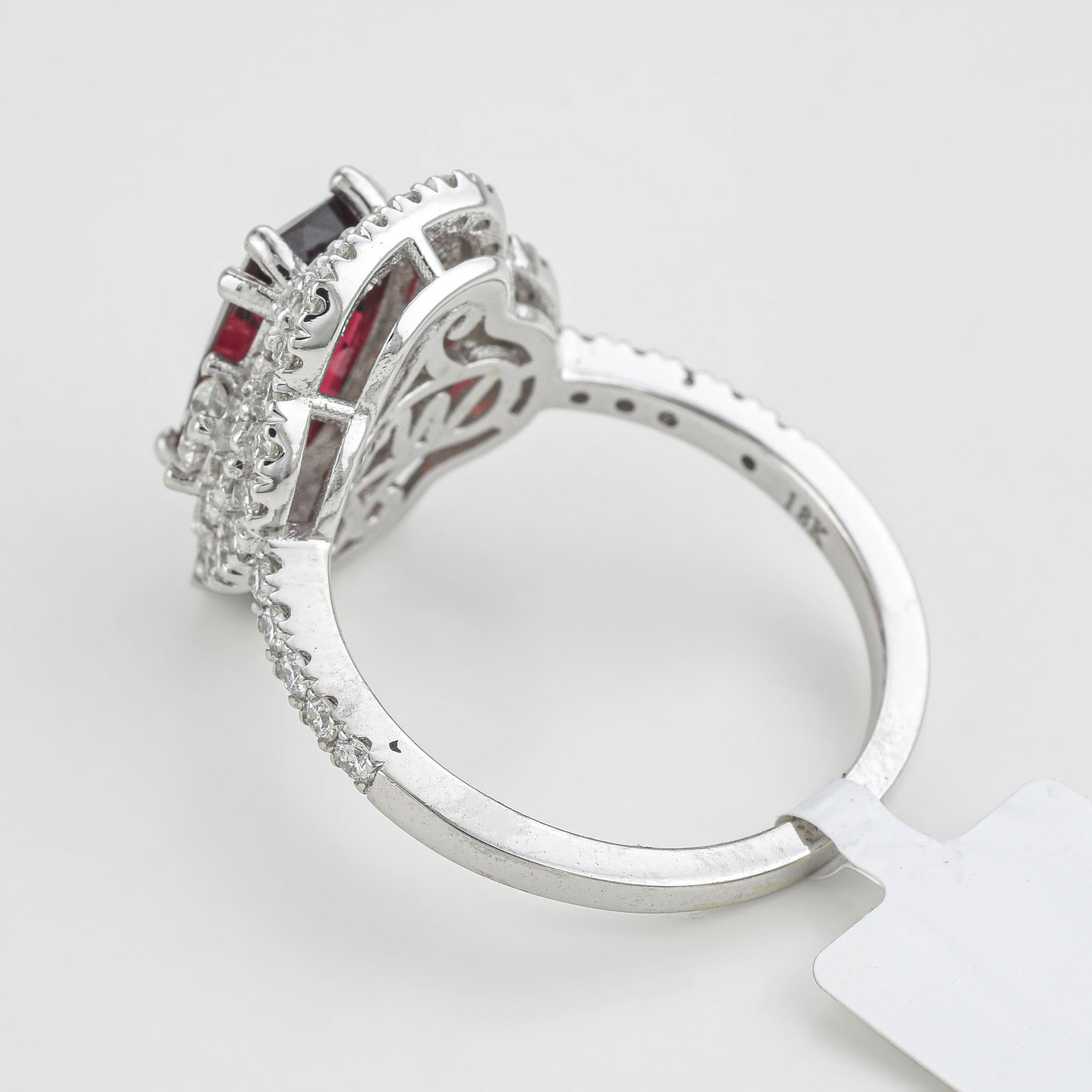 1.39-Carat Pink Tourmaline and Diamond Ring - 2