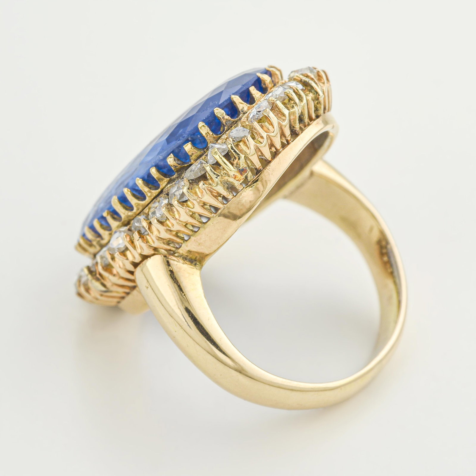 Victorian Ceylon Unheated Sapphire and Diamond Ring, GIA Certified - 4