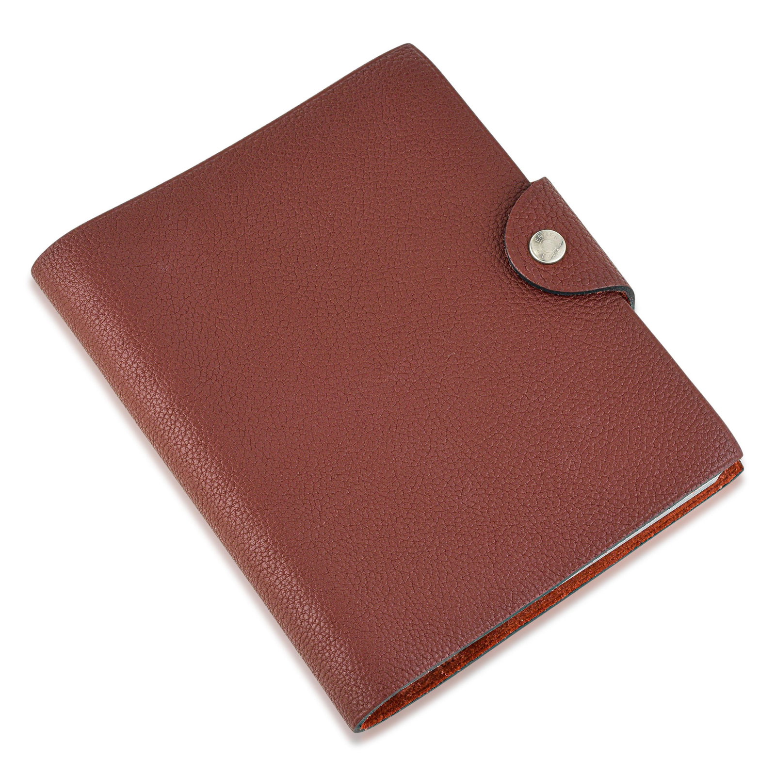 Hermes Ulysse PM Notebook Cover - Togo Leather, Bordeaux: ESTIMATED RETAIL PRICE: $500* *This is the estimated value a piece of similar quality, craftsmanship, and characteristics could command at retail. Created in 2002, the Hermes Ulysse notebook cover is