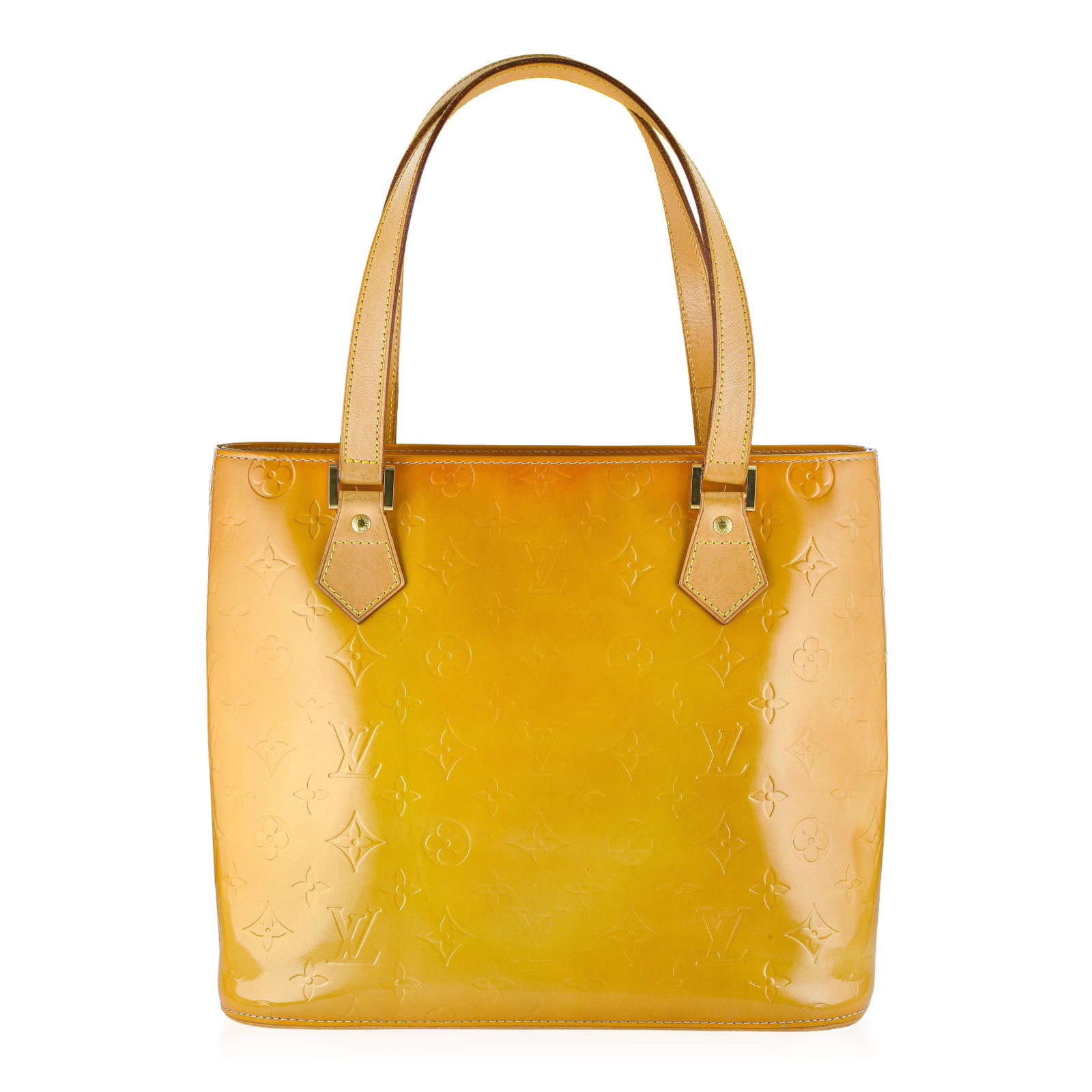 Louis Vuitton Houston Shoulder Bag – Monogram Vernis Patent Leather, Yellow: ESTIMATED RETAIL PRICE: $1,150* *This is the estimated value a piece of similar quality, craftsmanship, and characteristics could command at retail. Introduced as part of Louis Vuitton's Monogram