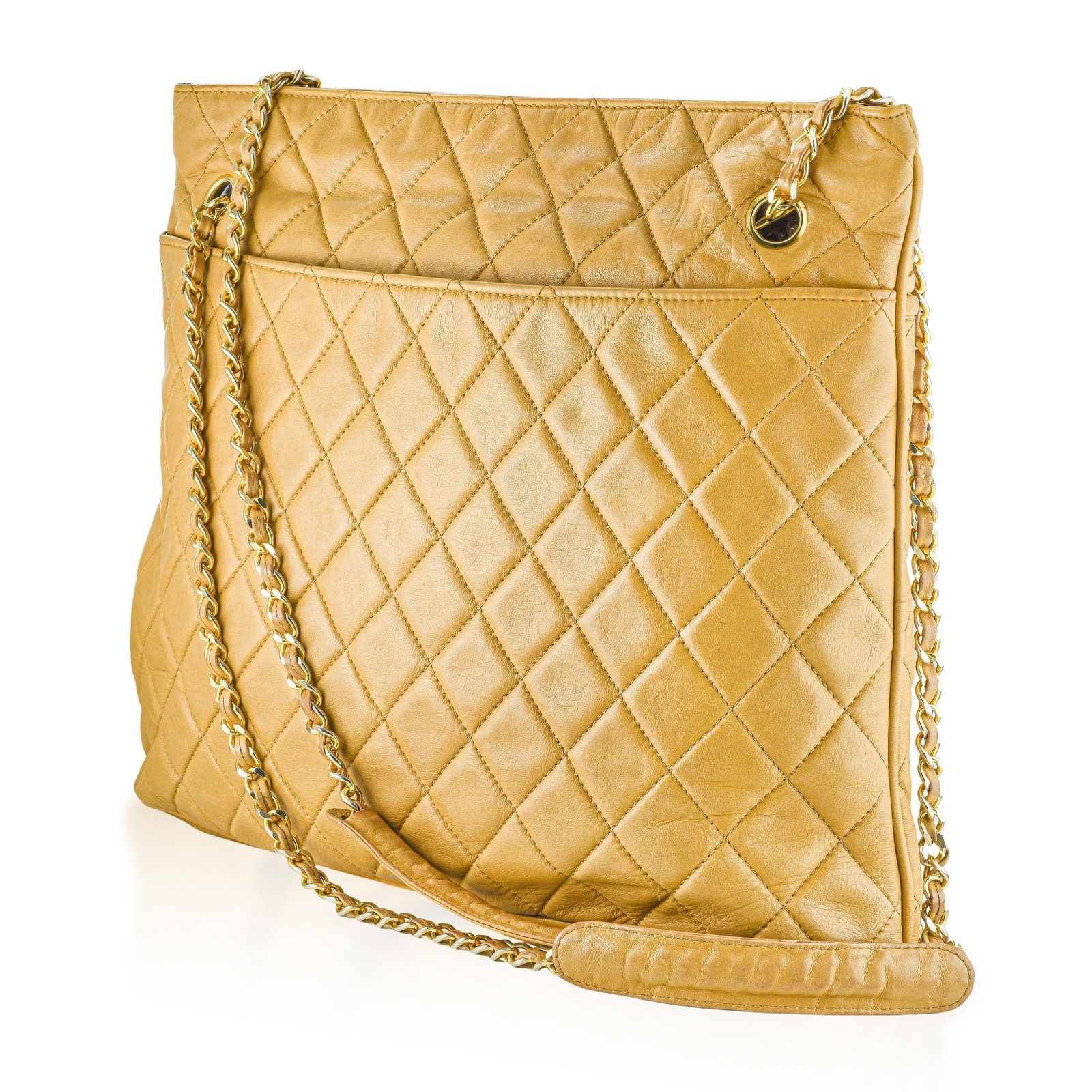Chanel Matelasse Chain Shoulder Bag - Lambskin, Beige - 2