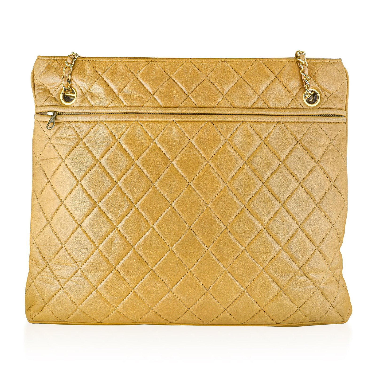 Chanel Matelasse Chain Shoulder Bag - Lambskin, Beige - 3