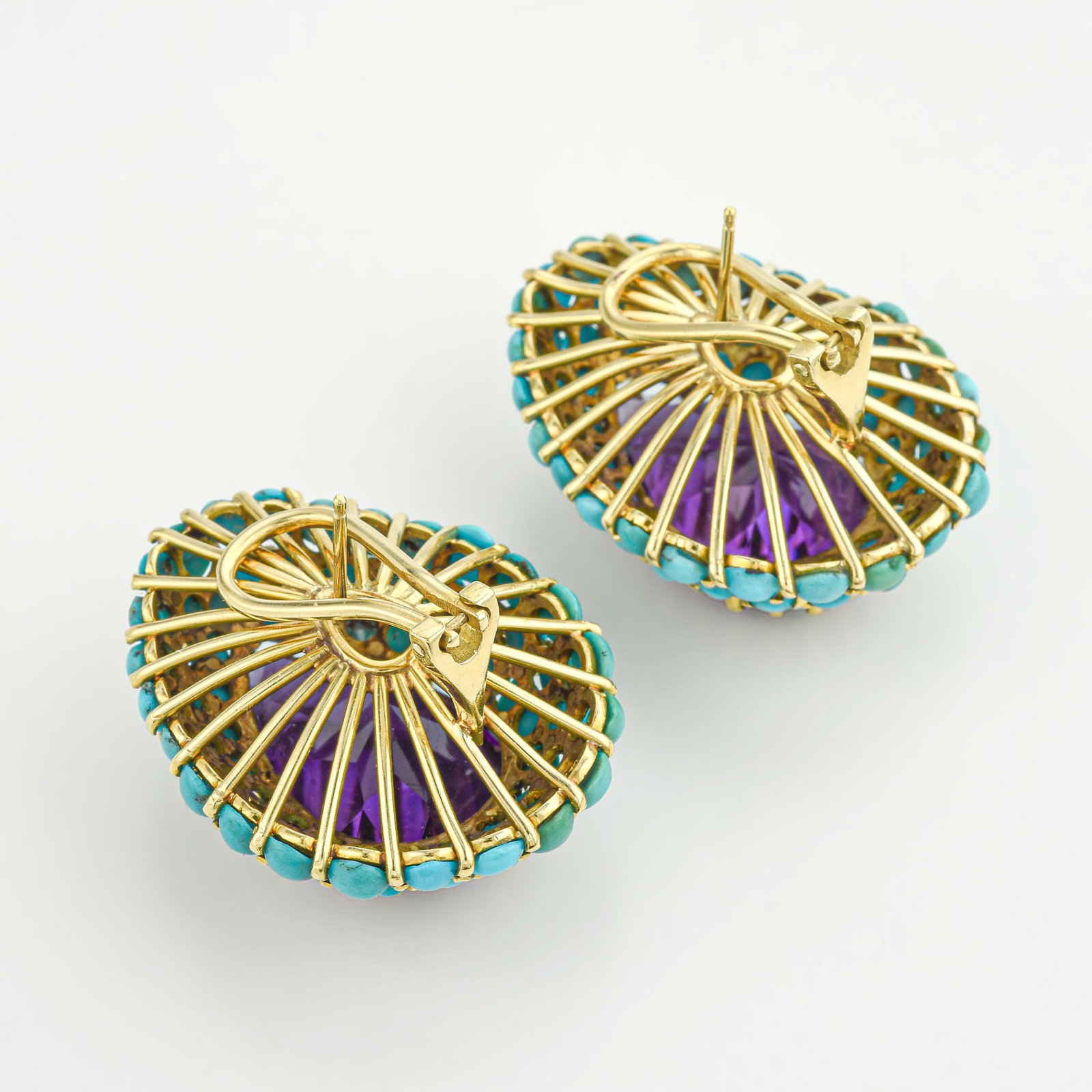 Vintage Amethyst and Turquoise Earrings - 3