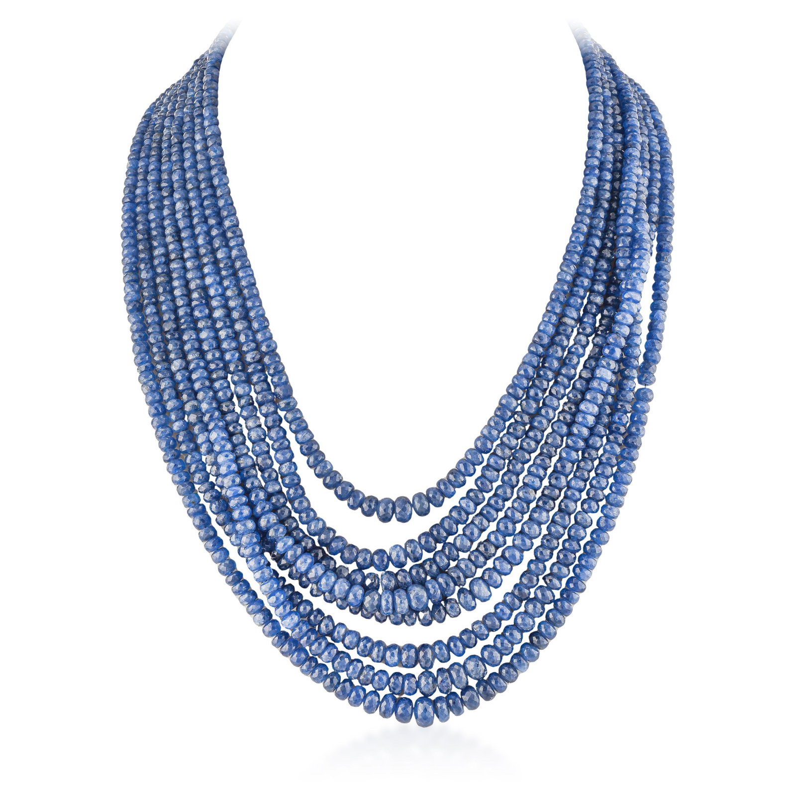 Faceted Sapphire Bead 8-Strand Statement Necklace (Approx. 772 CTW) (1 of 2)