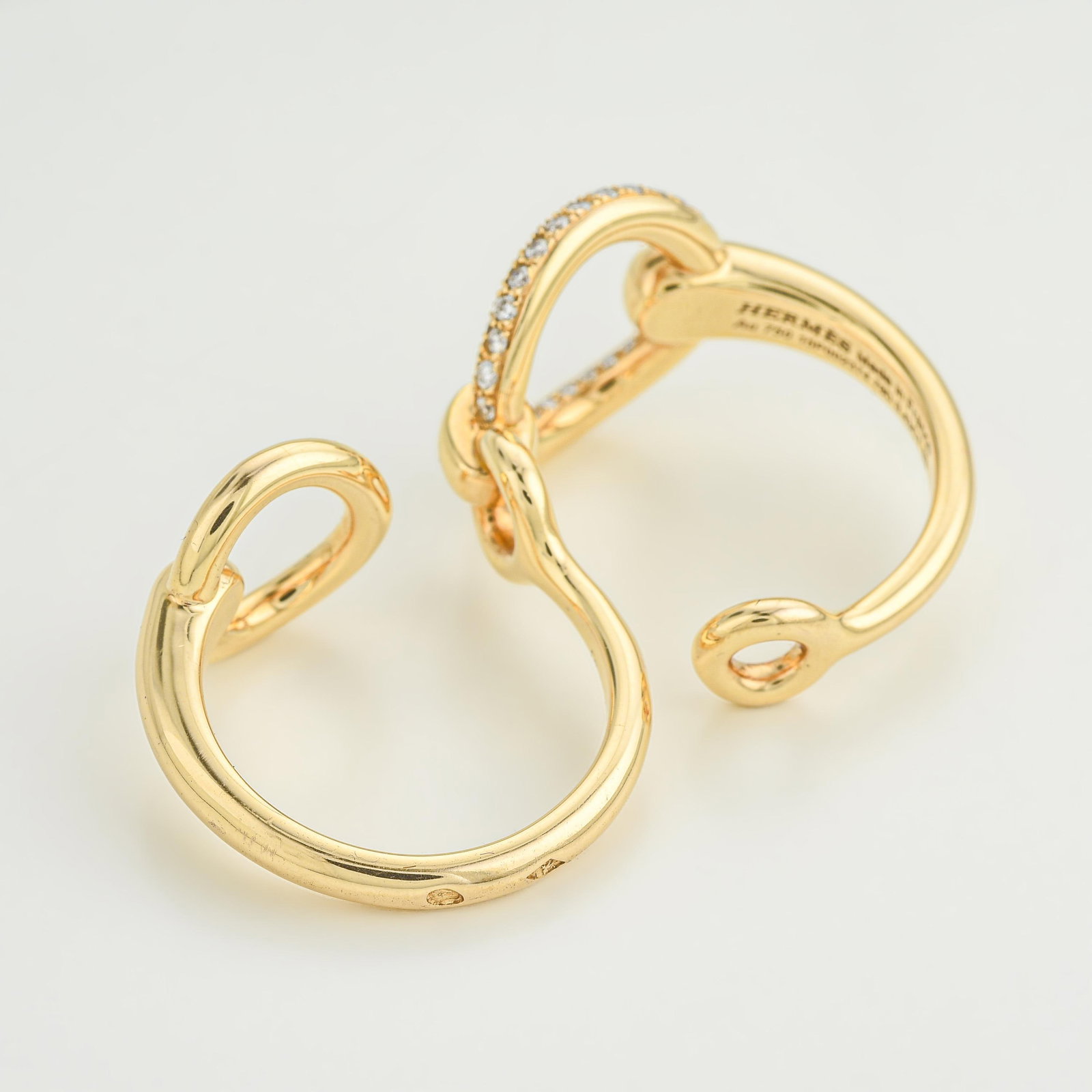 Hermès Filet d'Or Double Diamond Ring - 2
