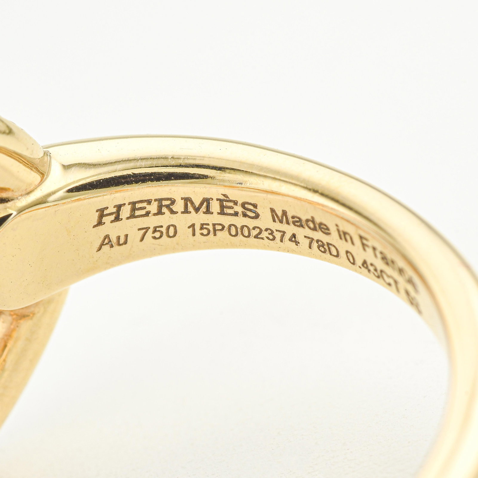 Hermès Filet d'Or Double Diamond Ring - 3