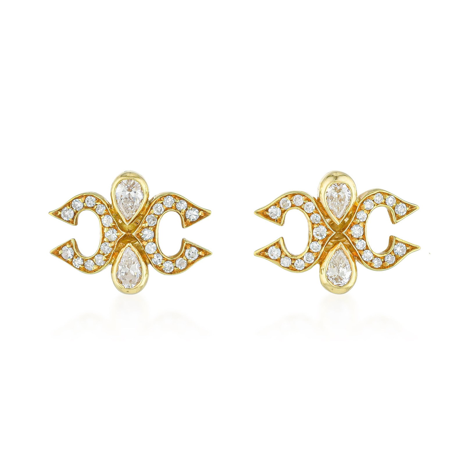 Cartier Double C Diamond Earrings with Box: ESTIMATED RETAIL PRICE: 17,500* *This is the estimated value a piece of similar quality, craftsmanship, and characteristics could command at retail. The iconic interlocking "Double C" motif has