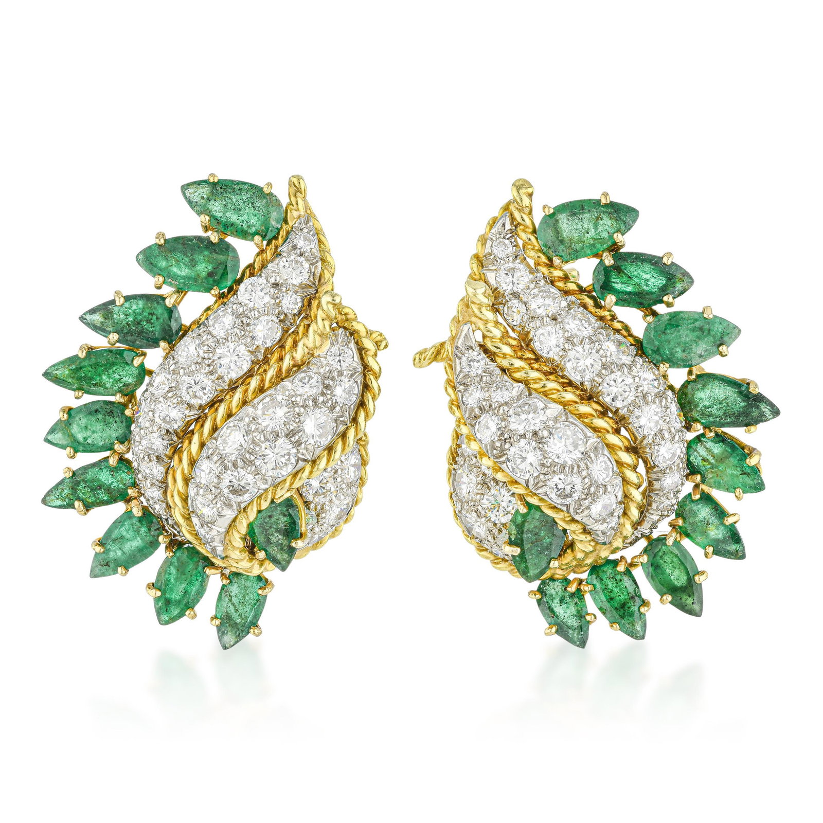 Vintage Emerald and Diamond Drop Earrings (1 of 2)