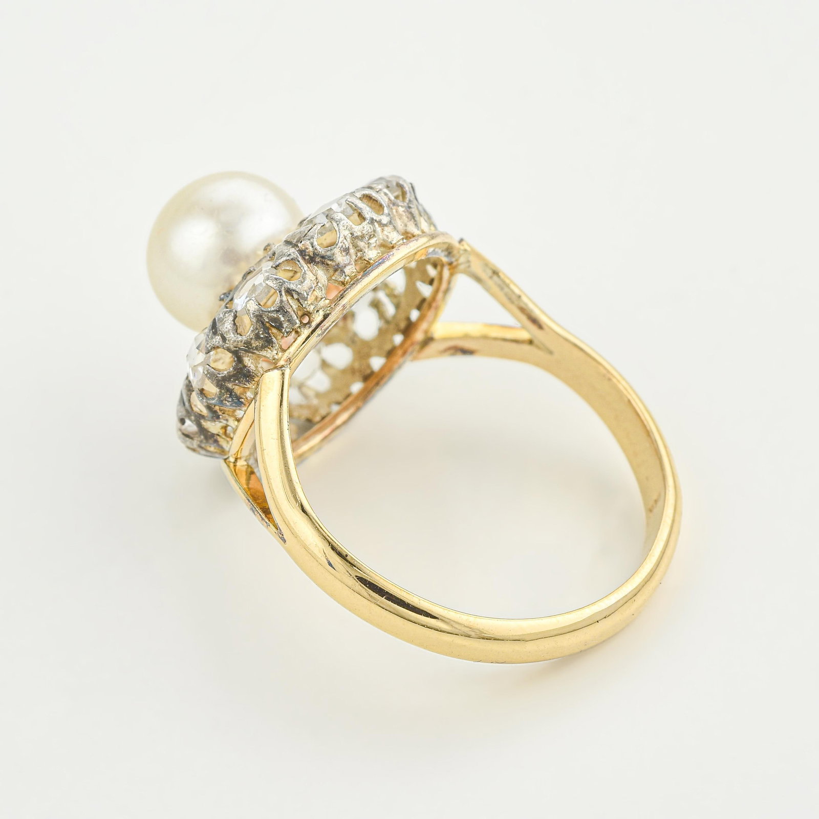 Vintage Pearl and Rose Cut Diamond Ring - 2