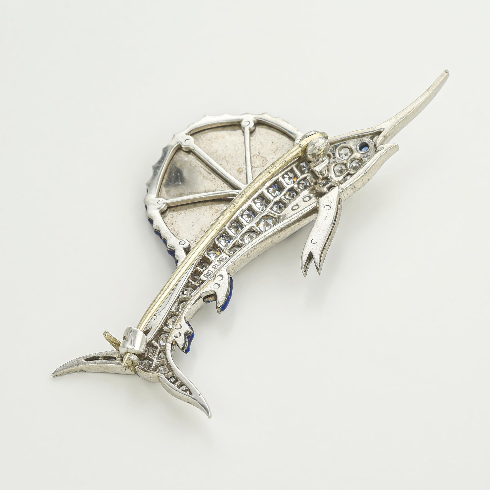 Art Deco Enamel and Diamond Sailfish Brooch - 2