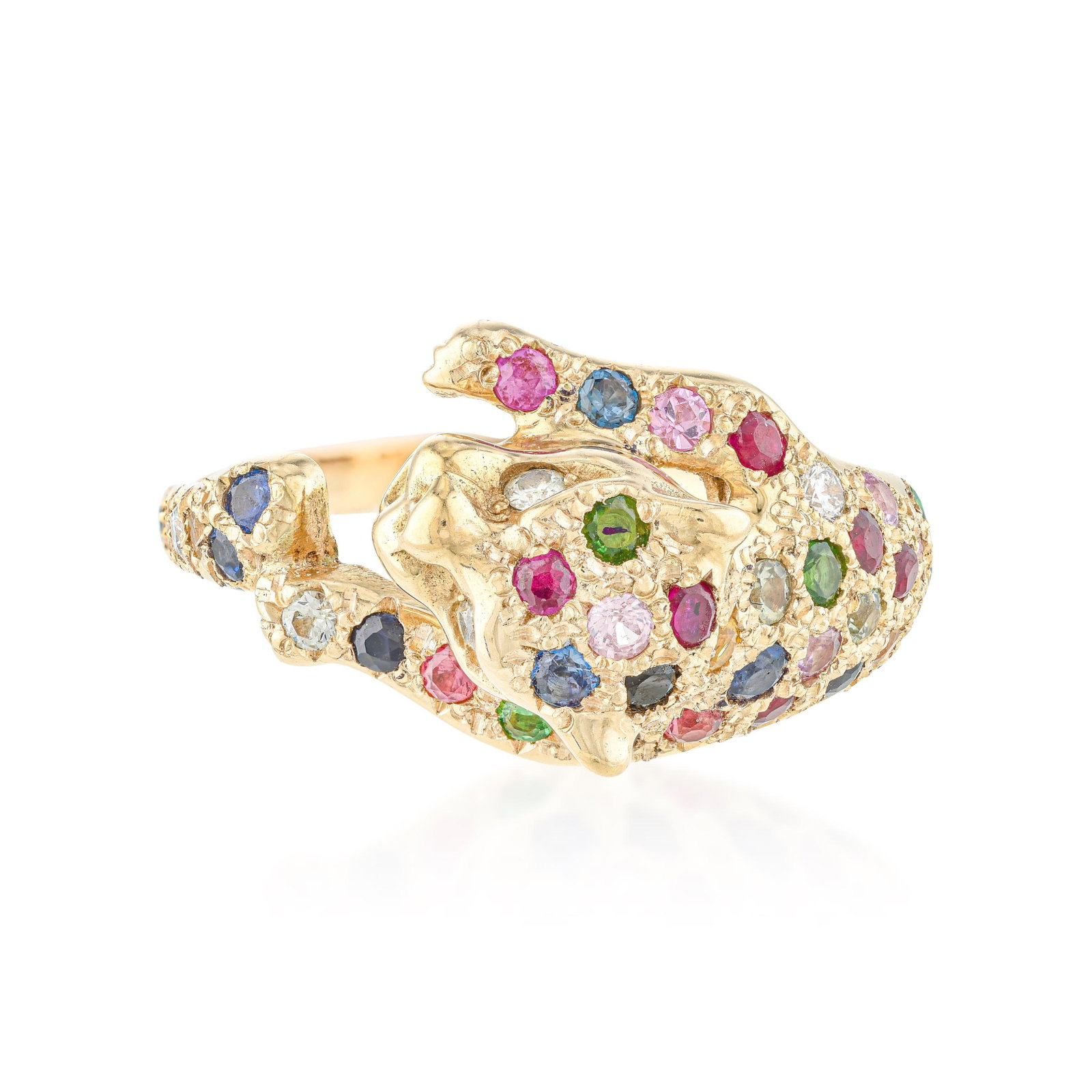 Multicolor Gemstone Panther Ring - 2
