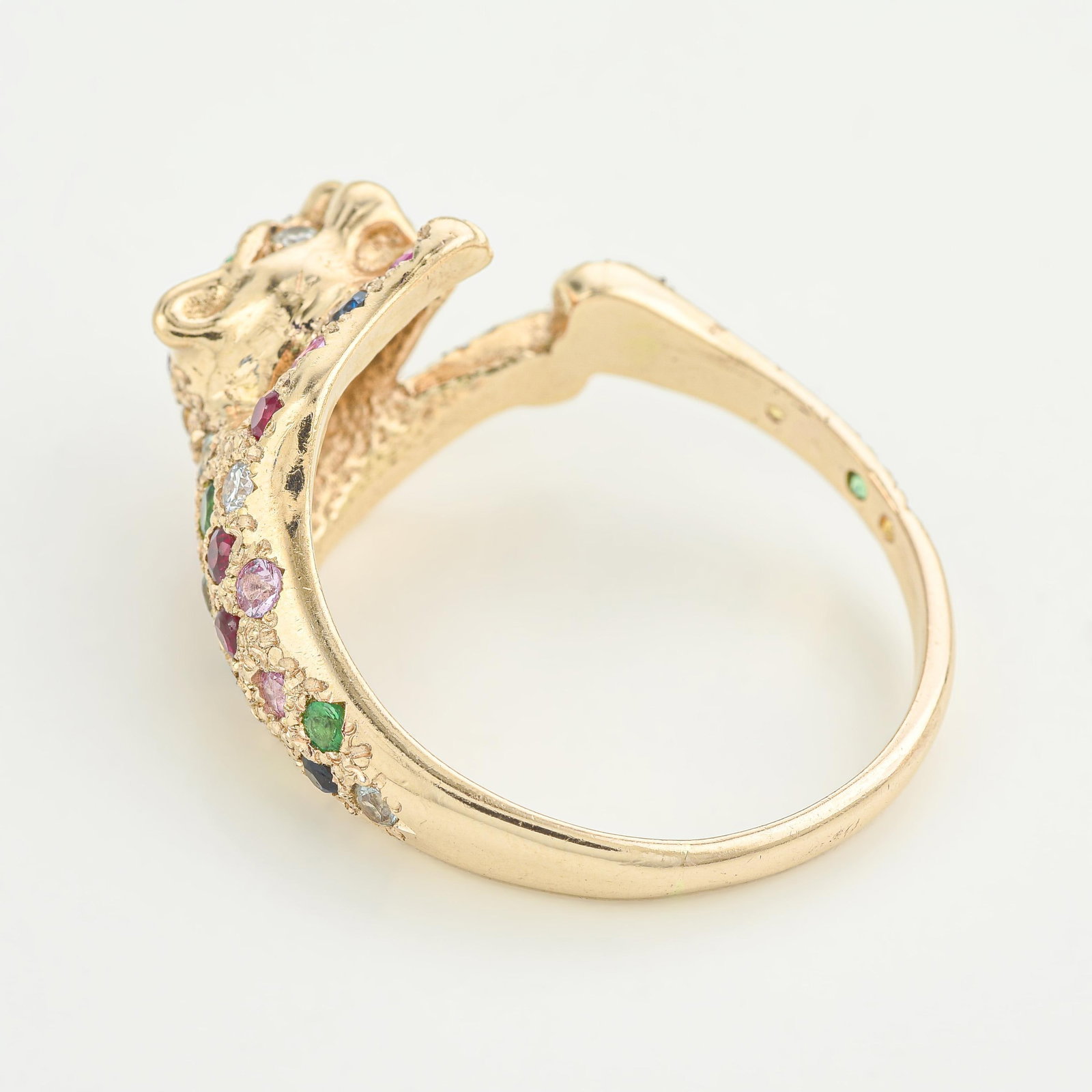 Multicolor Gemstone Panther Ring - 3