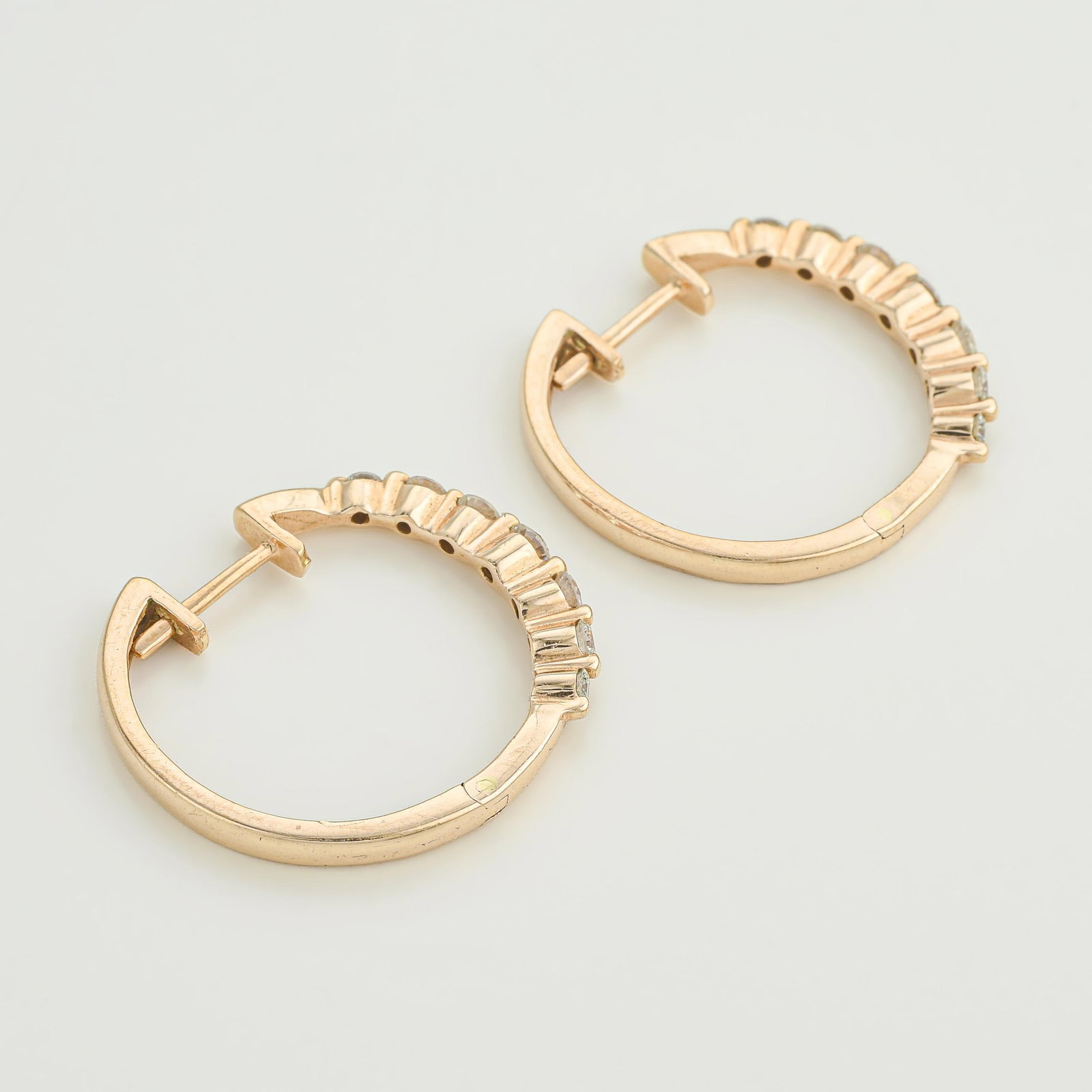 Diamond Hoop Earrings - 2