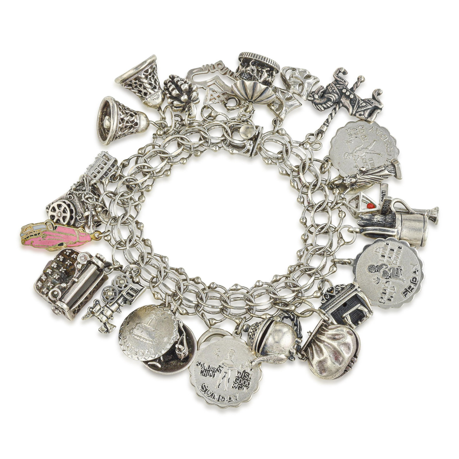 Vintage Silver Charm Bracelet (1 of 2)