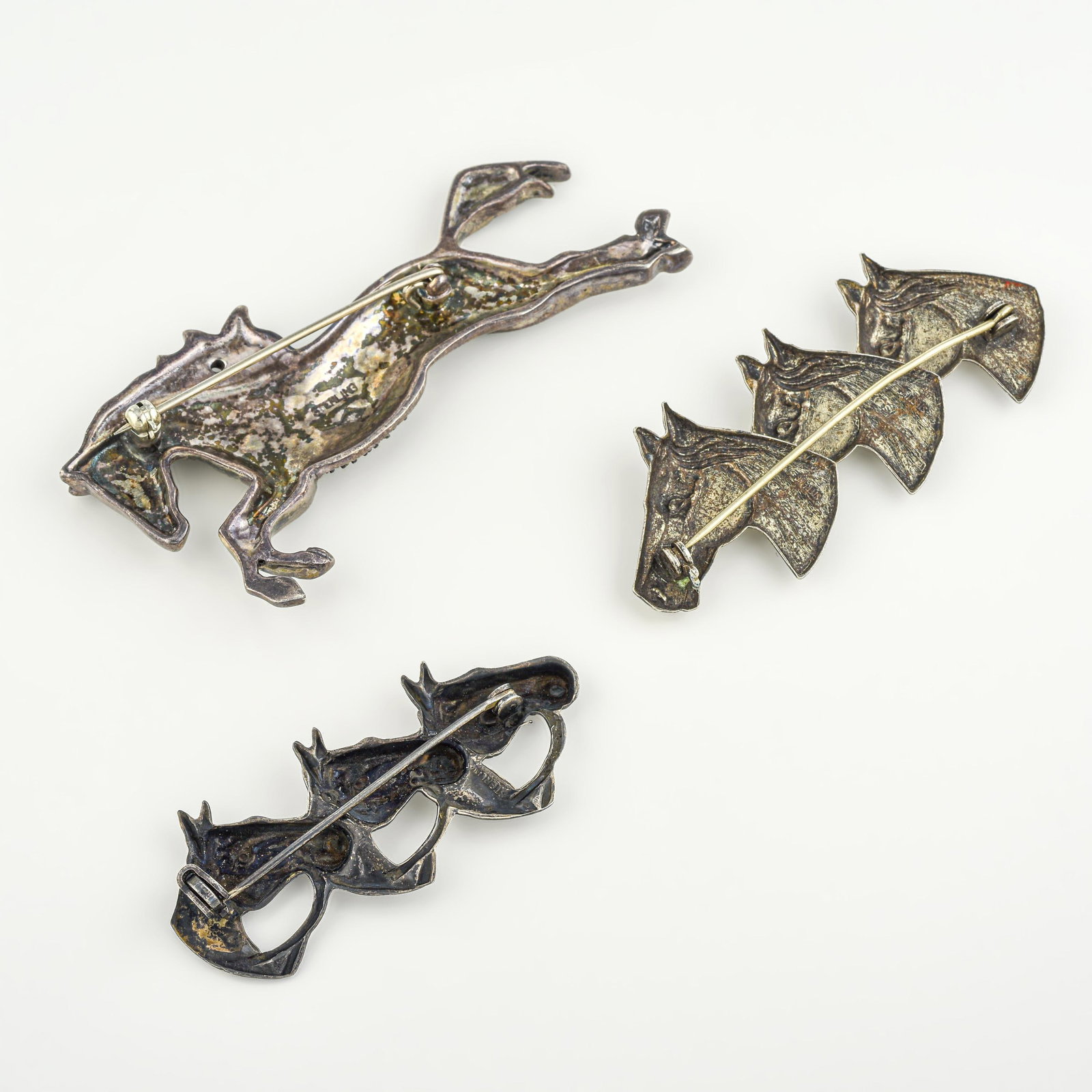 Costume Set of Three Horse Brooches - 2